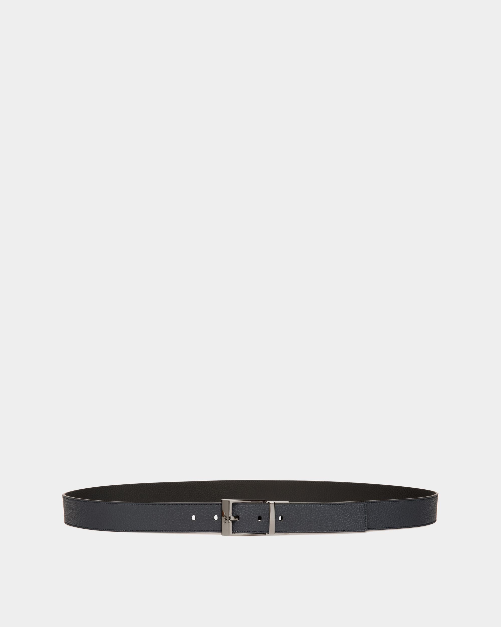 Shiffie 35 mm Verstellbarer Wendegürtel Aus Leder In Navy Blue Und Schwarz - Herren - Bally - 01