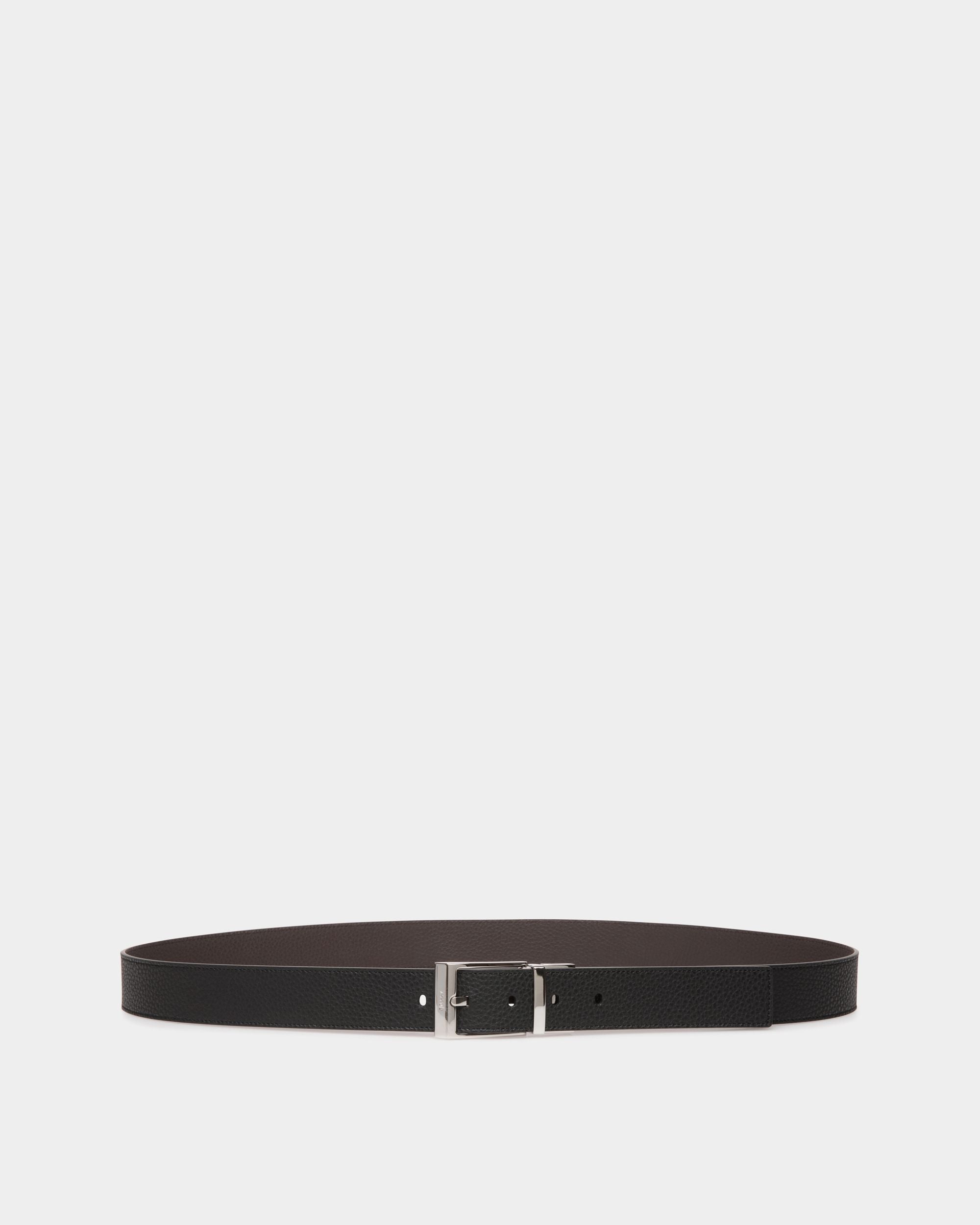 Ceinture Shiffie 35 mm Réversible Et Ajustable En Cuir Noir Et Marron - Homme - Bally - 01