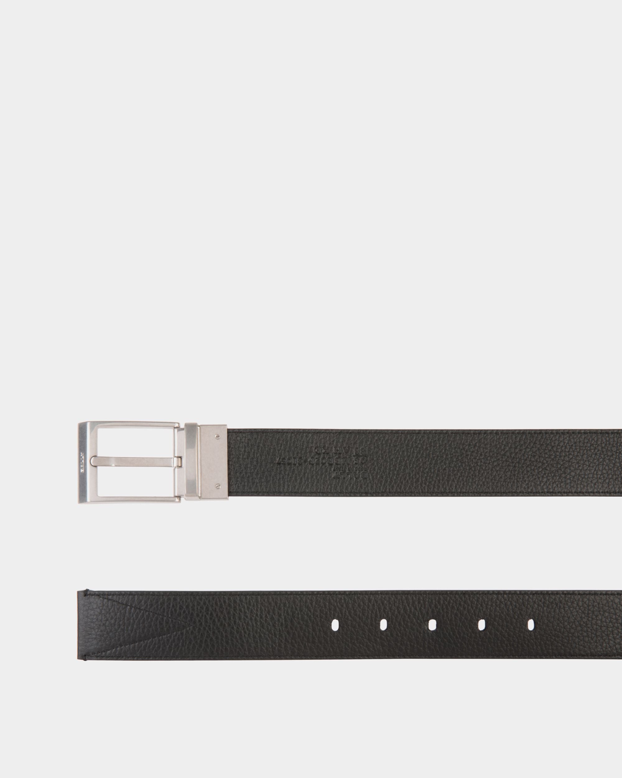 Shiffie 35mm Reversible Belt in Black and White Fabric And Leather - Homme - Bally - 02
