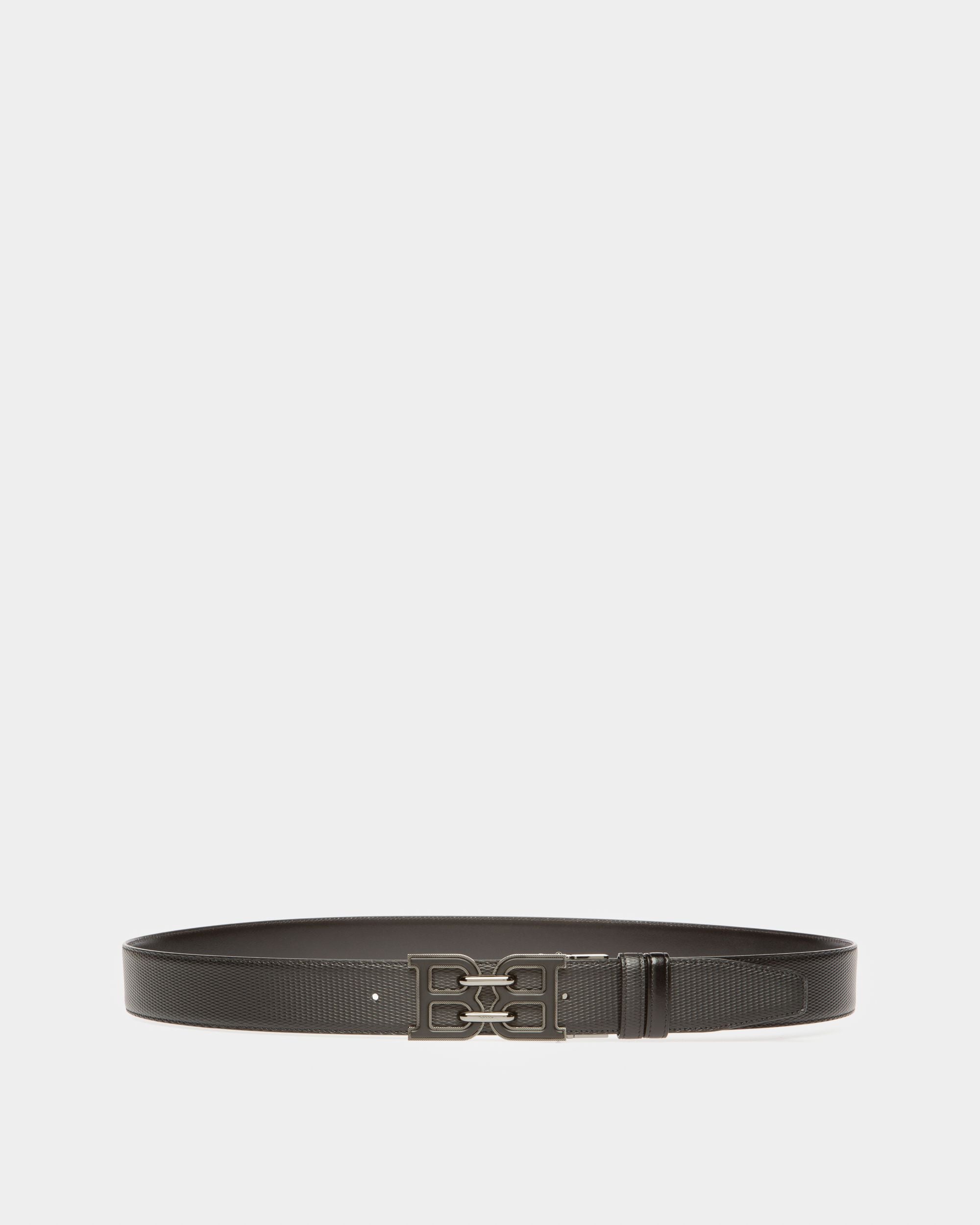 B-Chain Leather 40Mm Belt In Black - Men's - Bally - 01