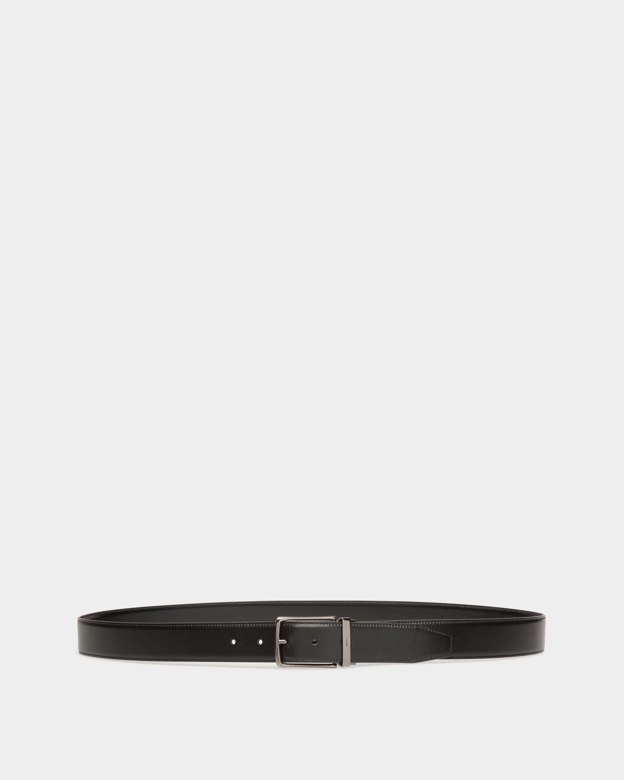 Ceinture Ketter 35 mm Ajustable Et Réversible En Cuir Noir - Homme - Bally - 01