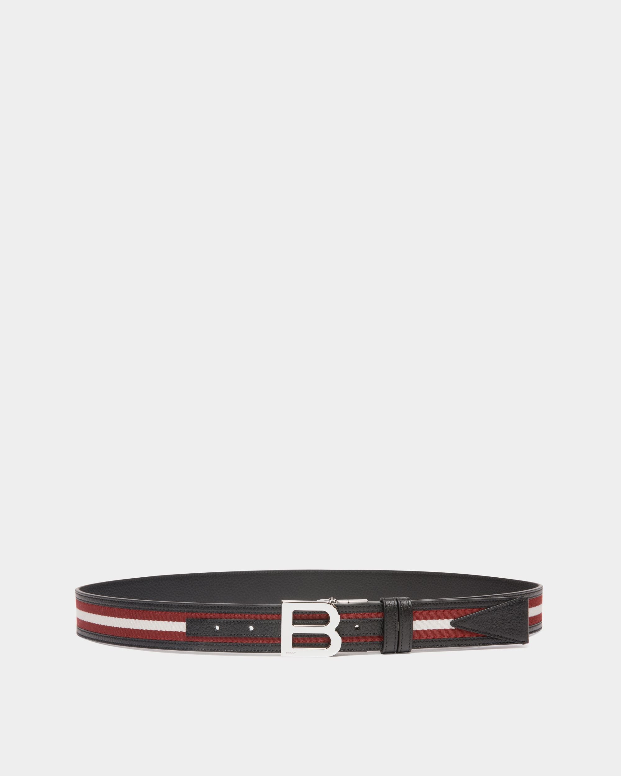 35 mm Wendegürtel B Logo Aus Stoff Und Leder In Rot Und Weiß - Herren - Bally - 01
