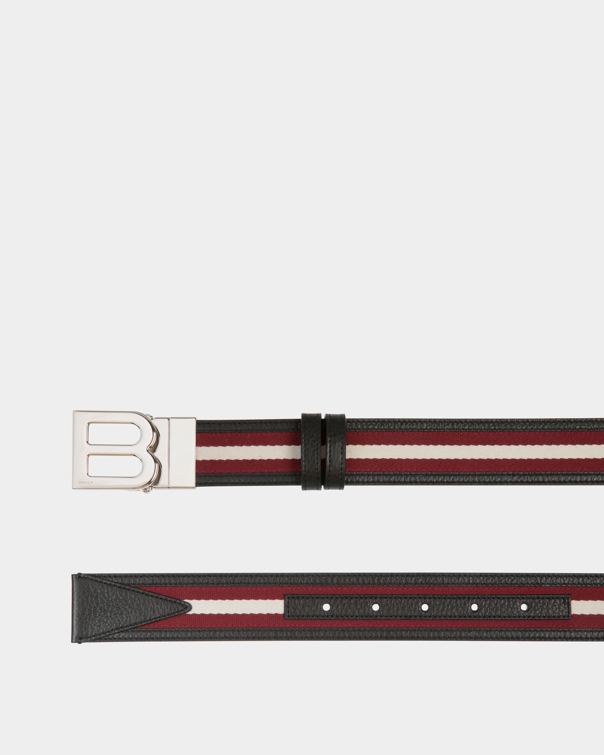 35 mm Wendegürtel B Logo Aus Stoff Und Leder In Rot Und Weiß - Herren - Bally - 03