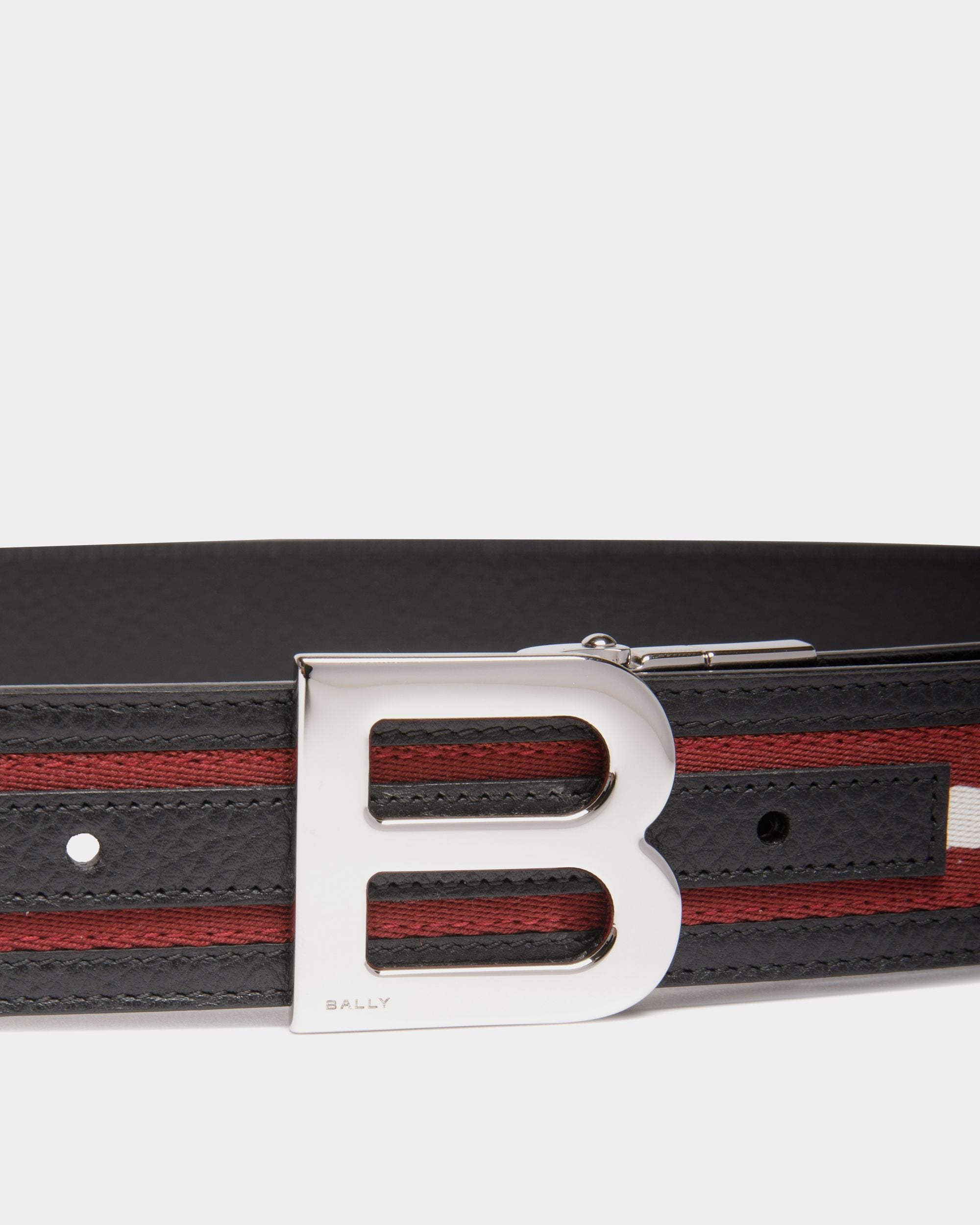 35 mm Wendegürtel B Logo Aus Stoff Und Leder In Rot Und Weiß - Herren - Bally - 04