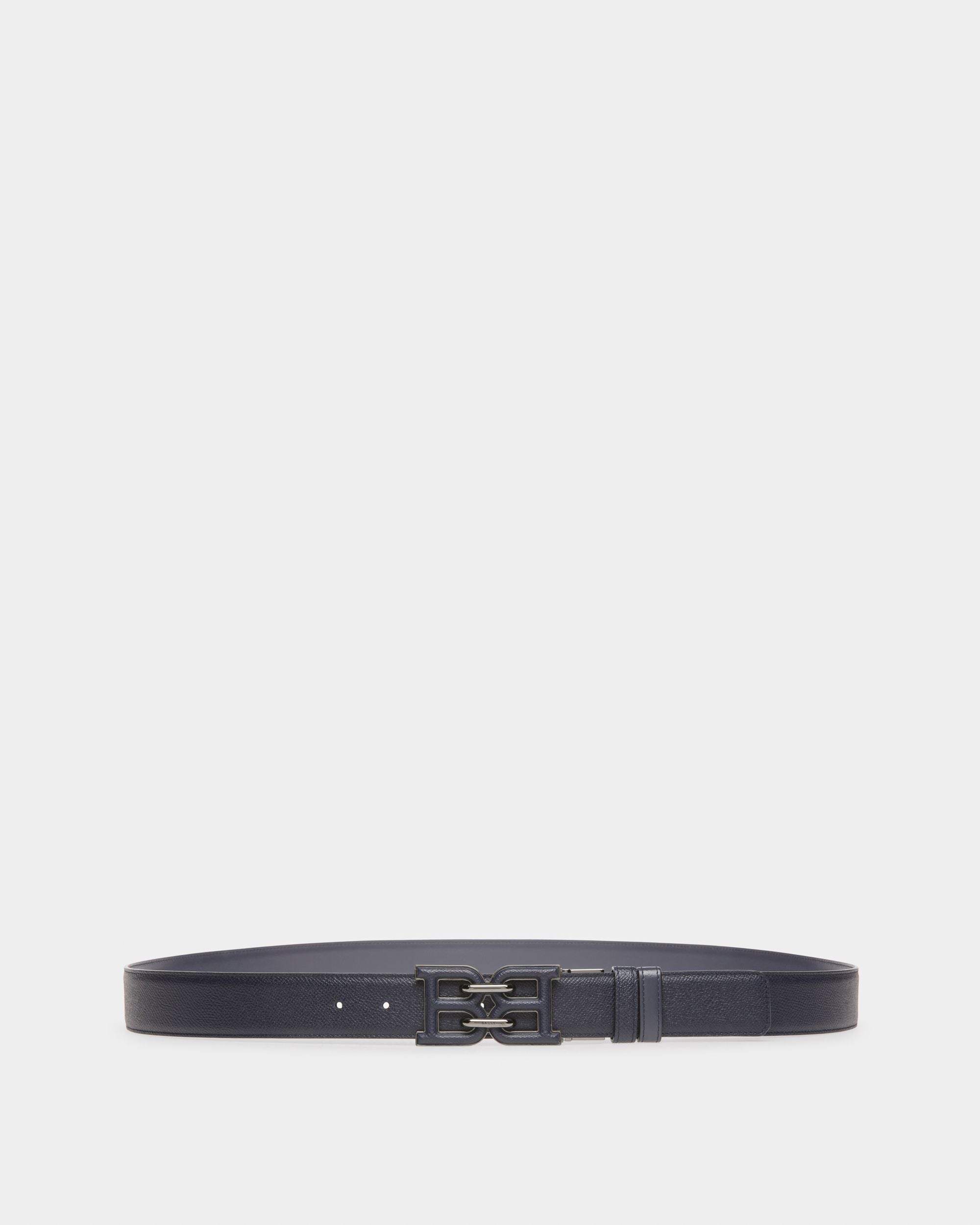 B-Chain Ceinture 35 Mm En Cuir Bleu Marine - Homme - Bally - 01
