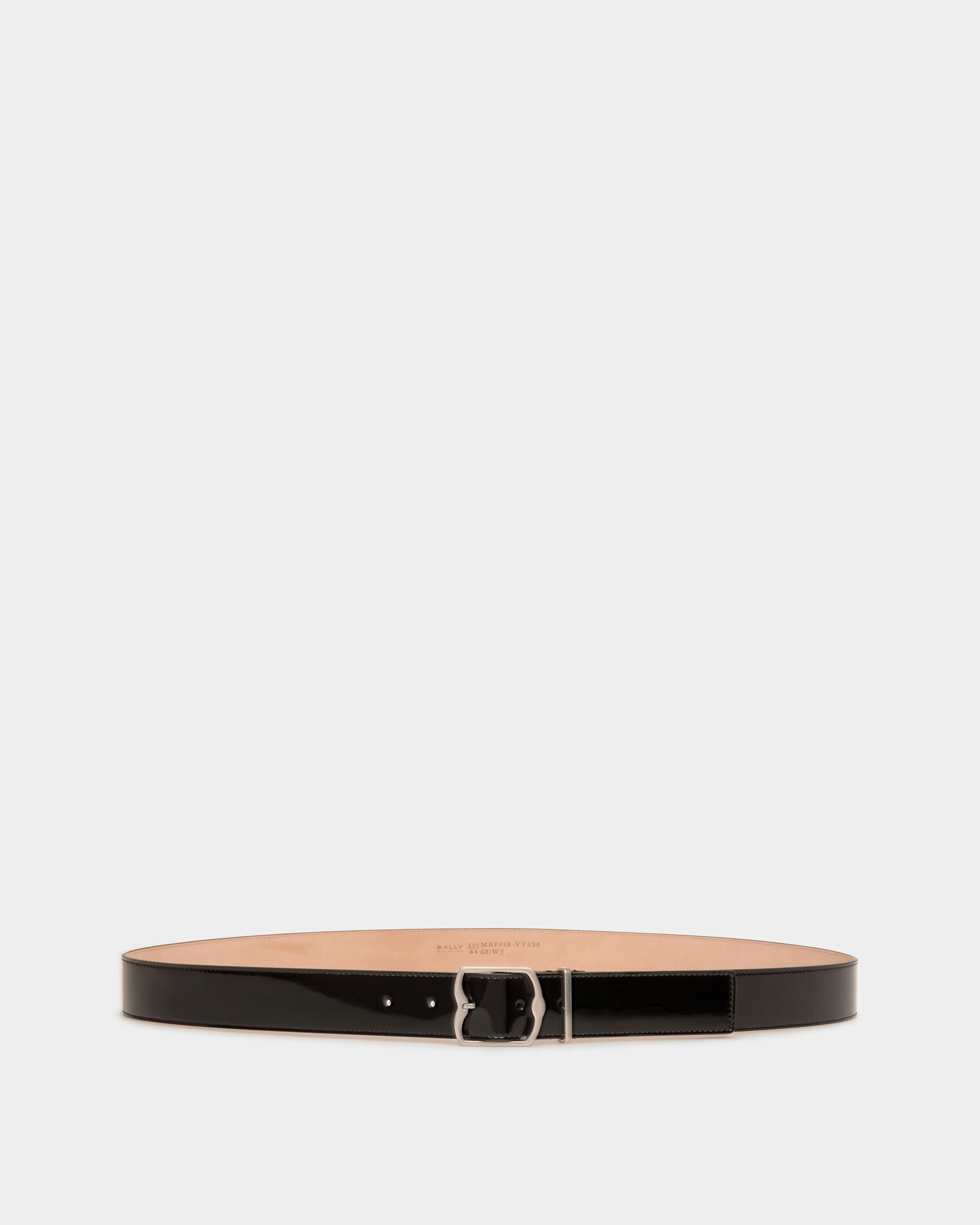 Ceinture Emblem 35 Mm en Cuir Verni Noir - Homme - Bally - 01