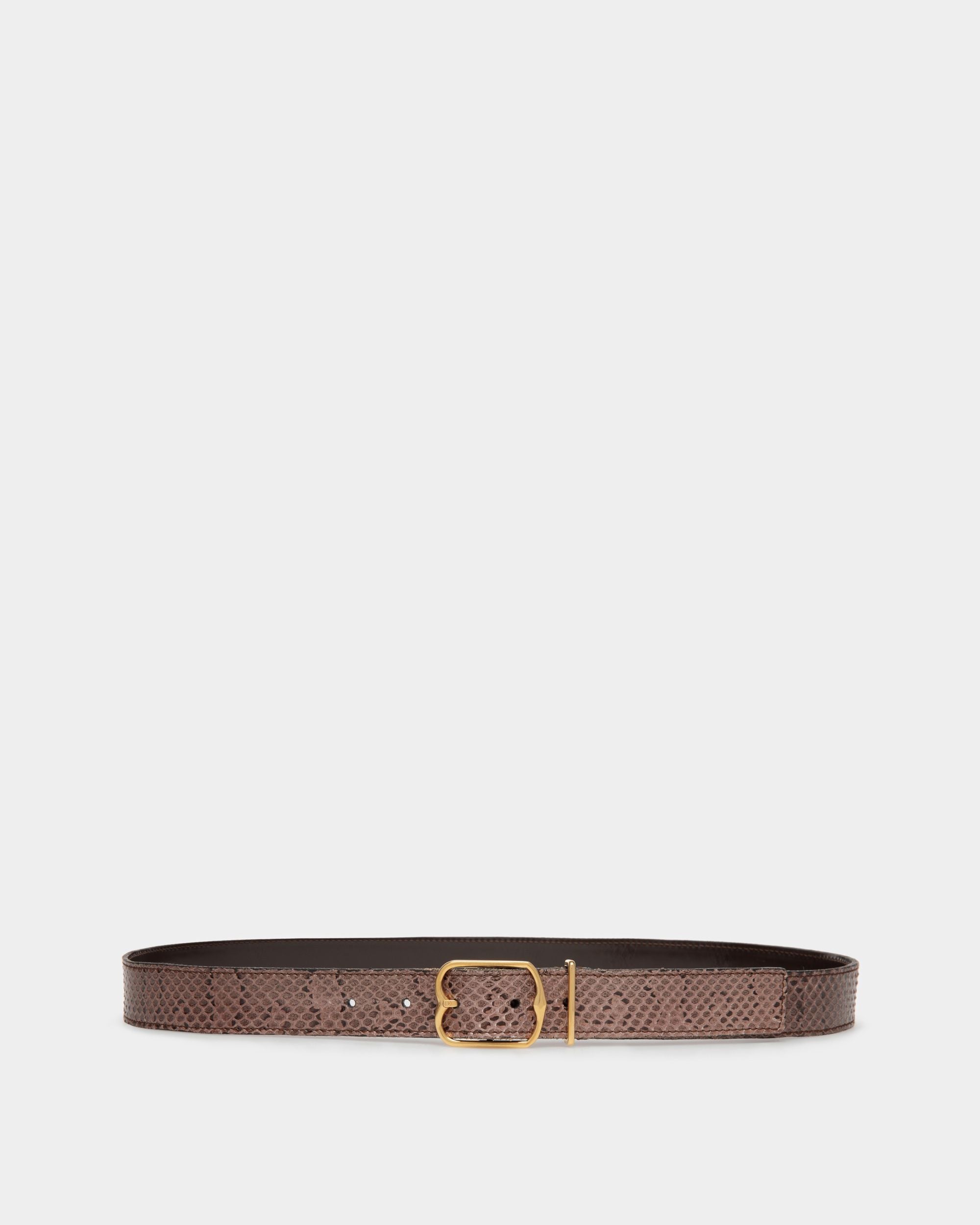 Cinturón De 35 mm Emblem Buckle De Piel Negra - Hombre - Bally - 01