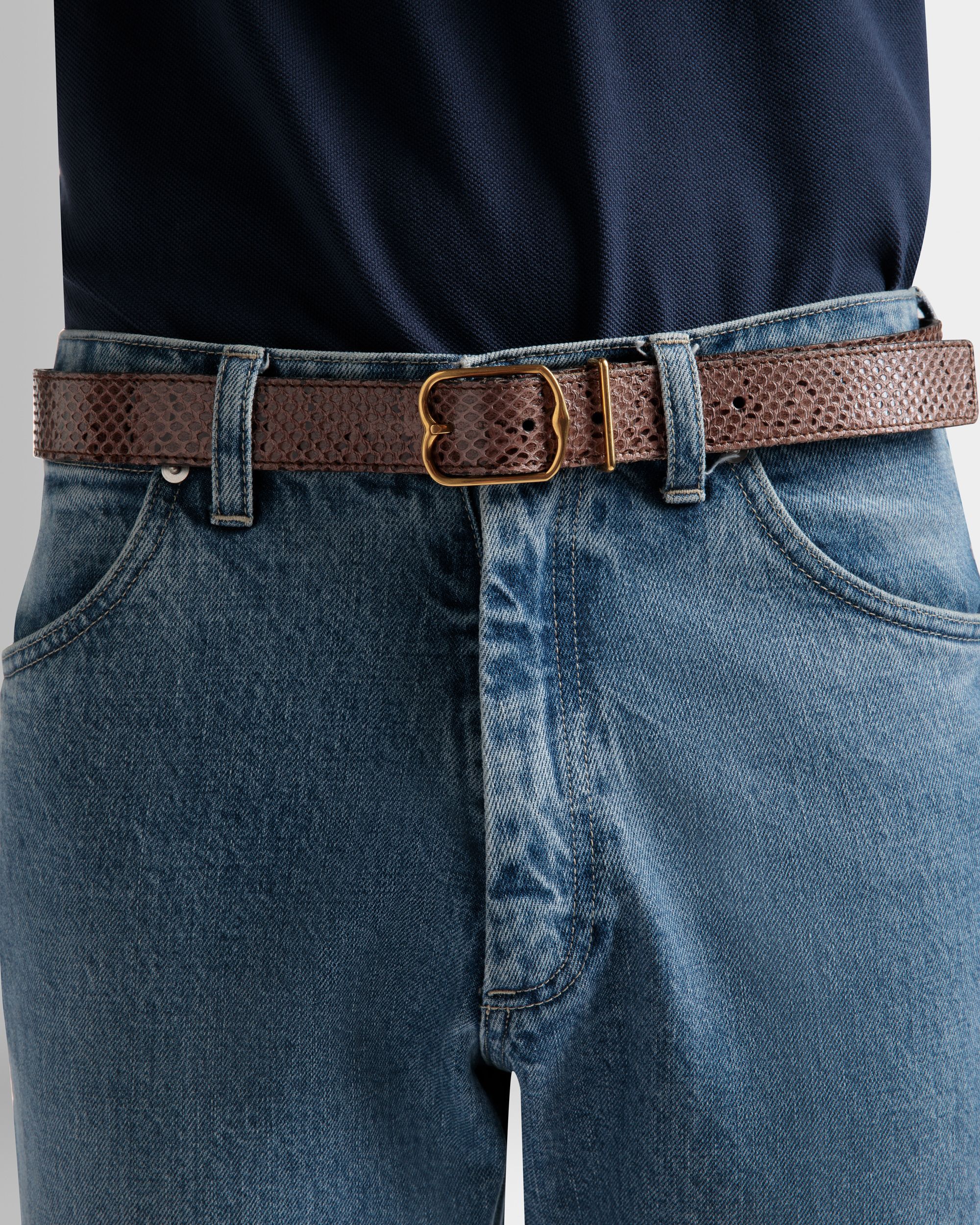 Cinturón De 35 mm Emblem Buckle De Piel Negra - Hombre - Bally - 03