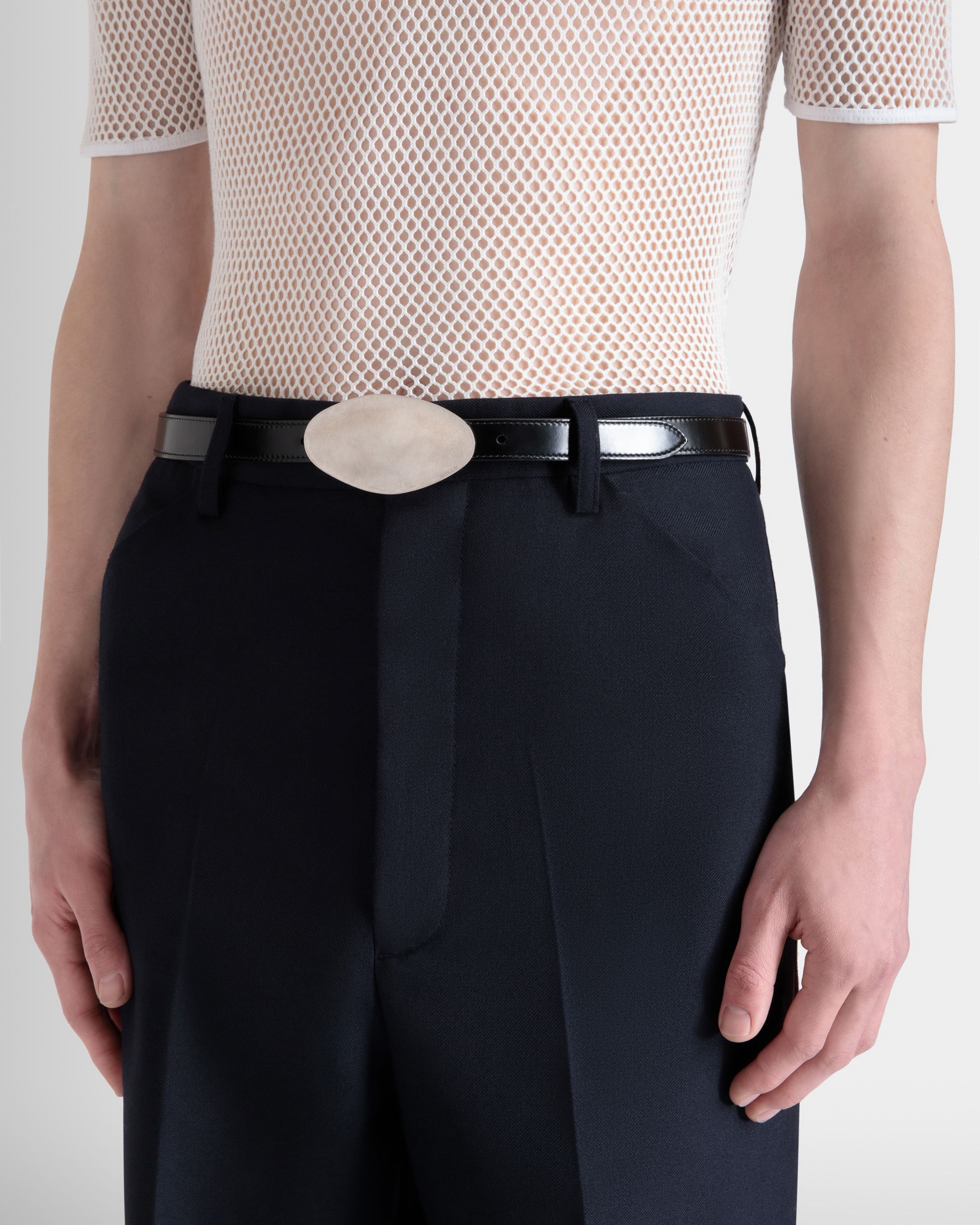Ceinture Swissness En Cuir Noir - Homme - Bally - 04