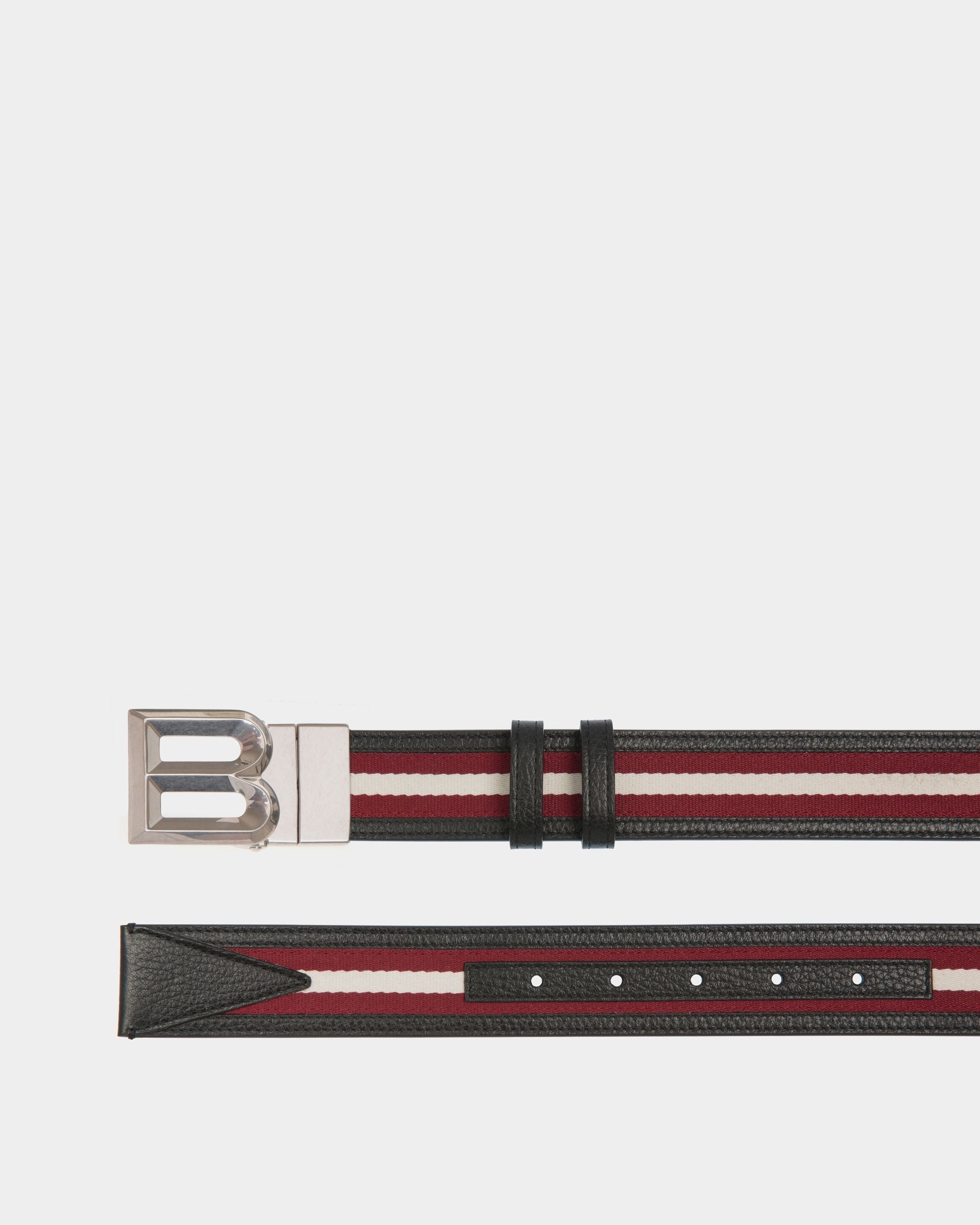 B Bold 35 mm Wendegürtel Aus Stoff Und Leder In Rot Und Weiß - Herren - Bally - 02