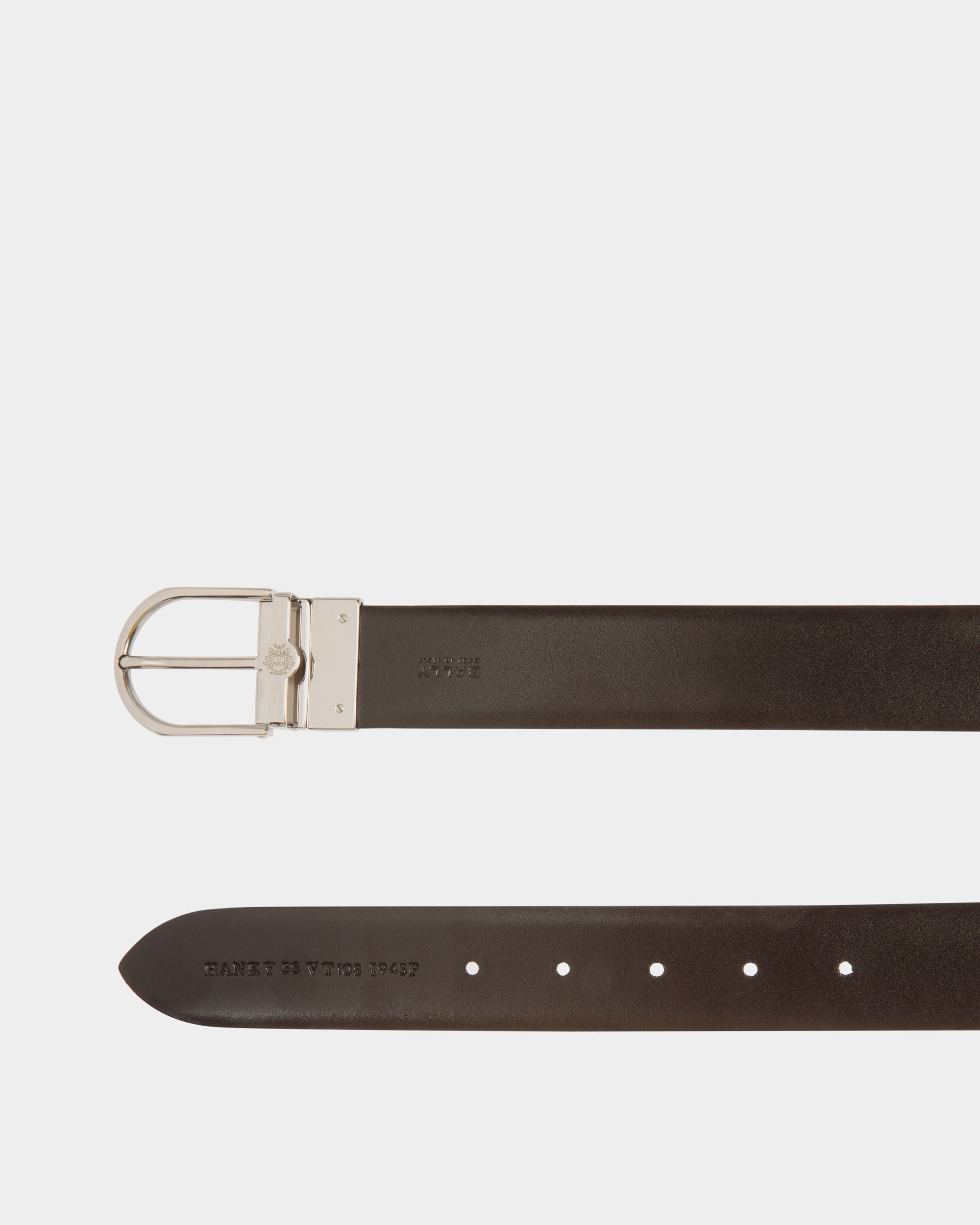 Cinturón Reversible Hanky 35 Mm De Piel Negra Y Marrón - Hombre - Bally - 02