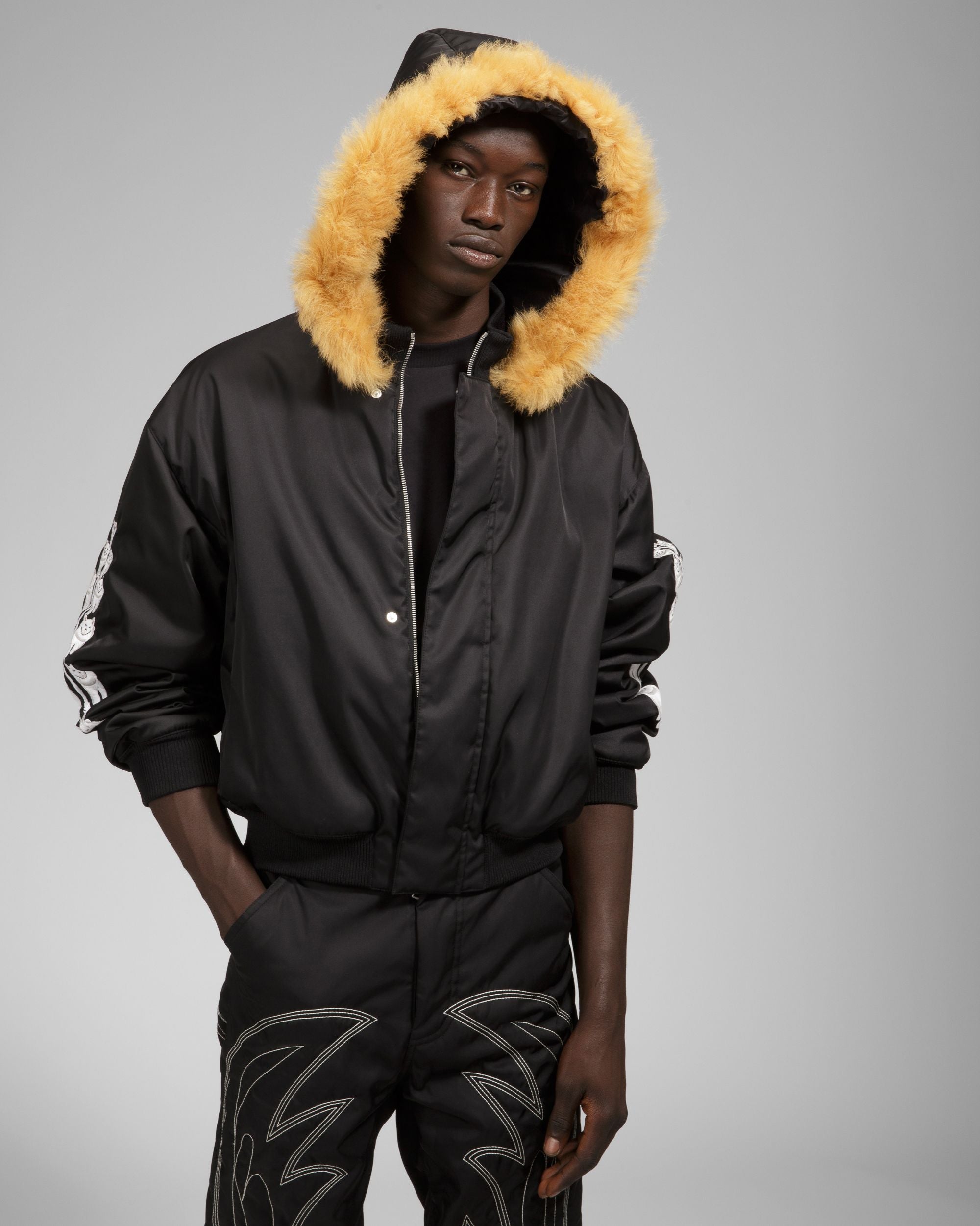 Blouson Bomber À Capuche En Mouton Retourné - Homme - Bally - 03