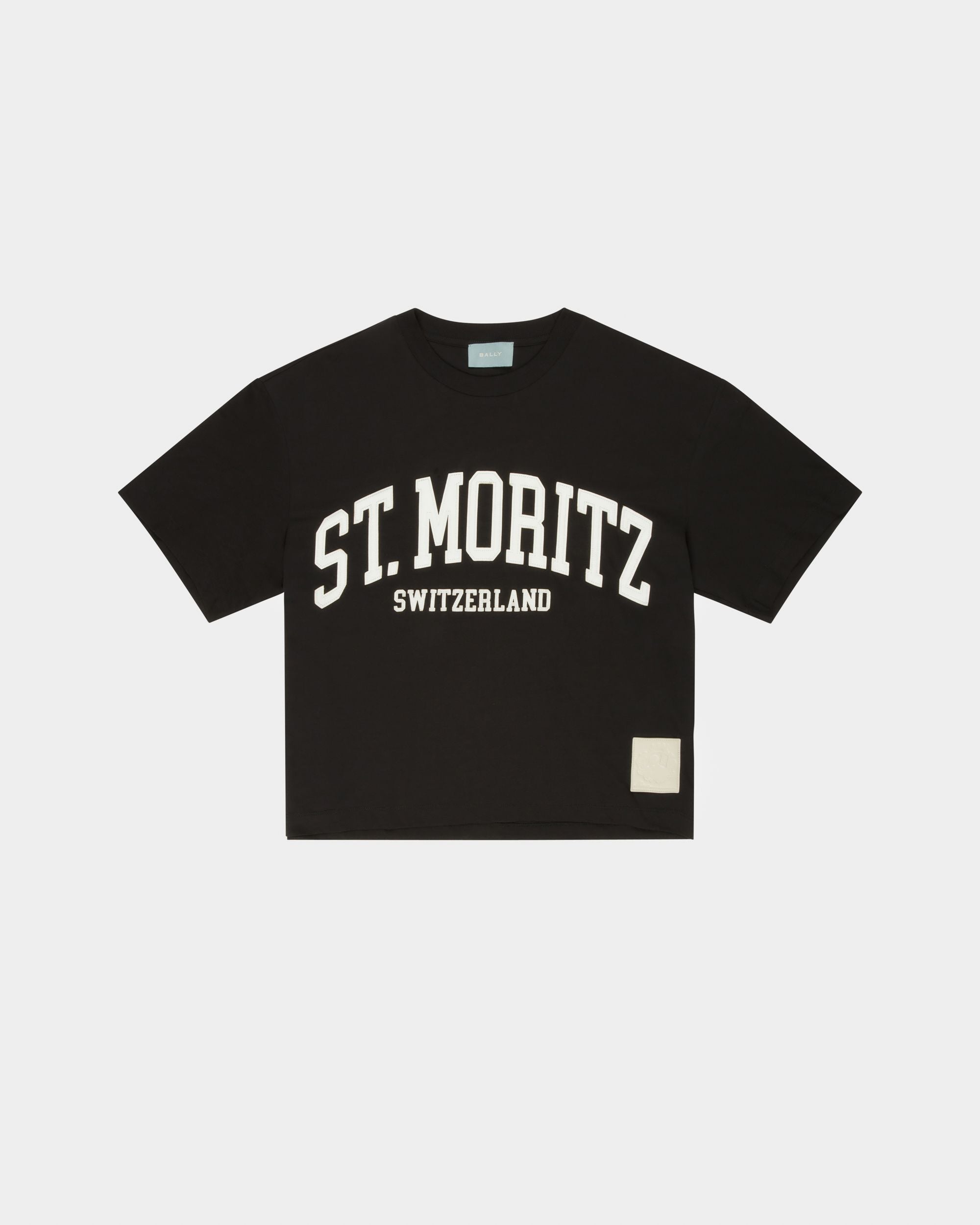 T-Shirt Aus Schwarzer Baumwolle Mit St. Moritz Print Aus Der Curling Kollektion - Herren - Bally - 01