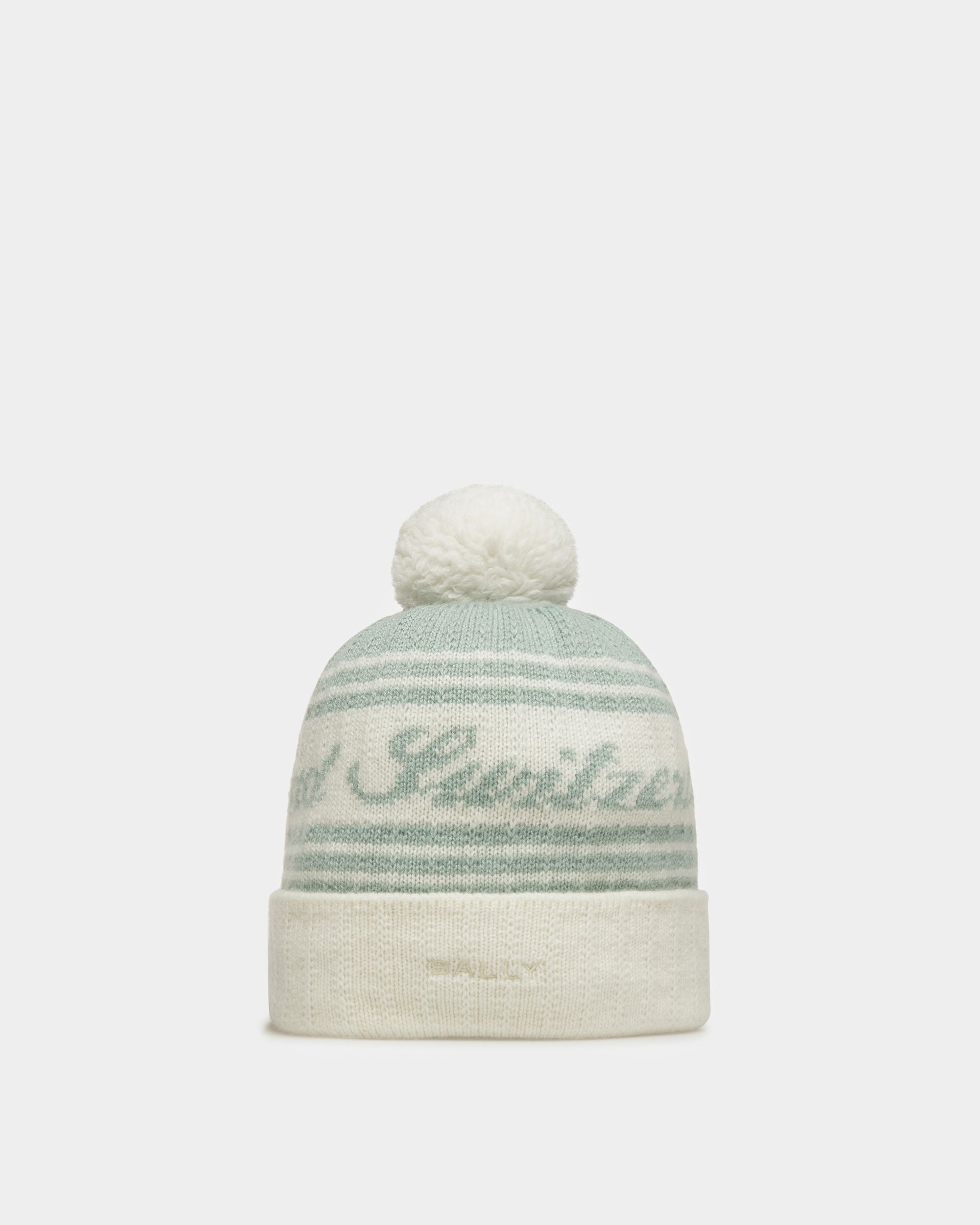 Bonnet Switzerland En Laine Jacquard Bleu Clair Et Ivoire - Homme - Bally - 01