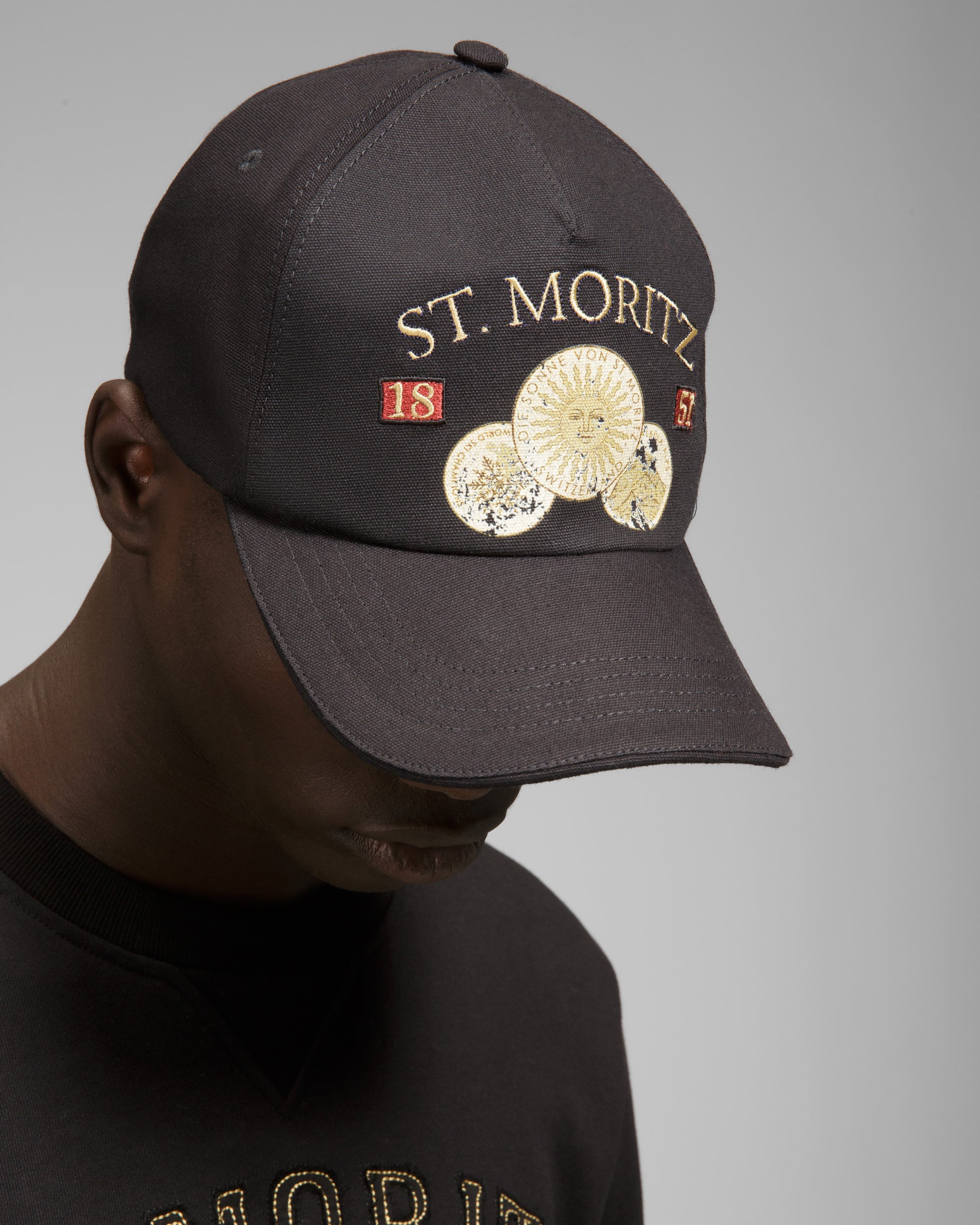 Casquette De Base-ball St Moritz En Coton Noir - Homme - Bally - 02