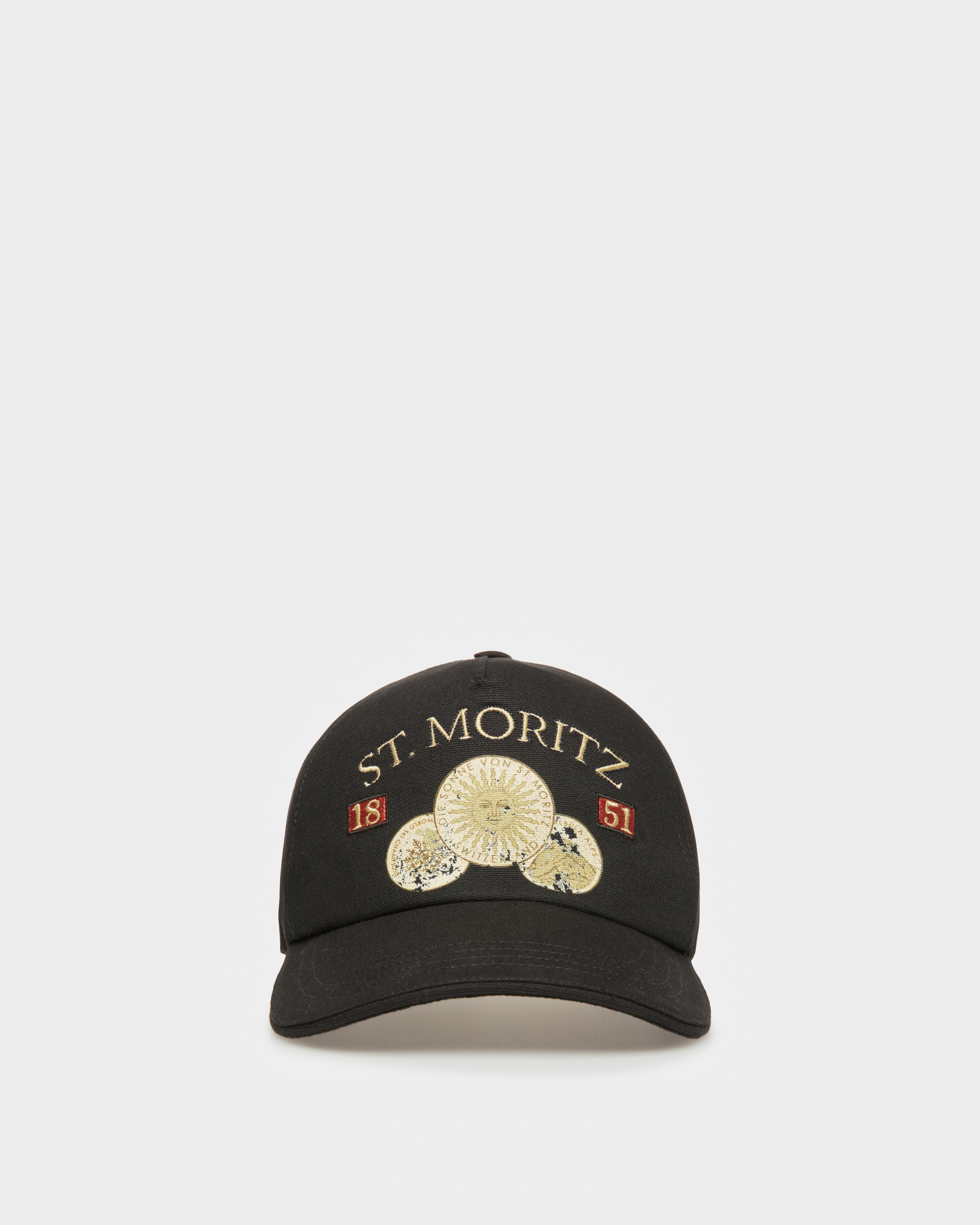 Casquette De Base-ball St Moritz En Coton Noir - Homme - Bally - 05
