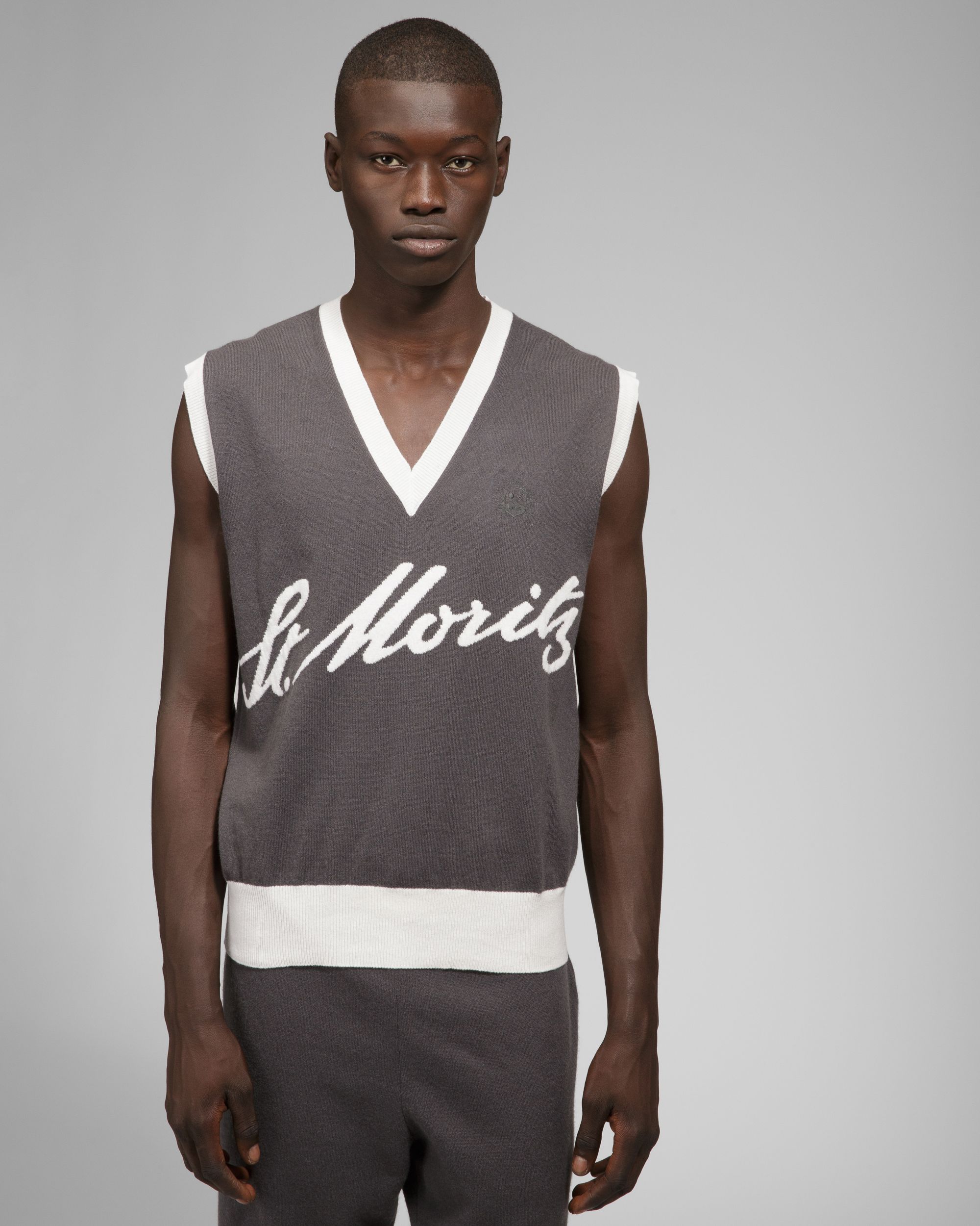 Cashmere Vest In Gray - Men's - Bally - 02