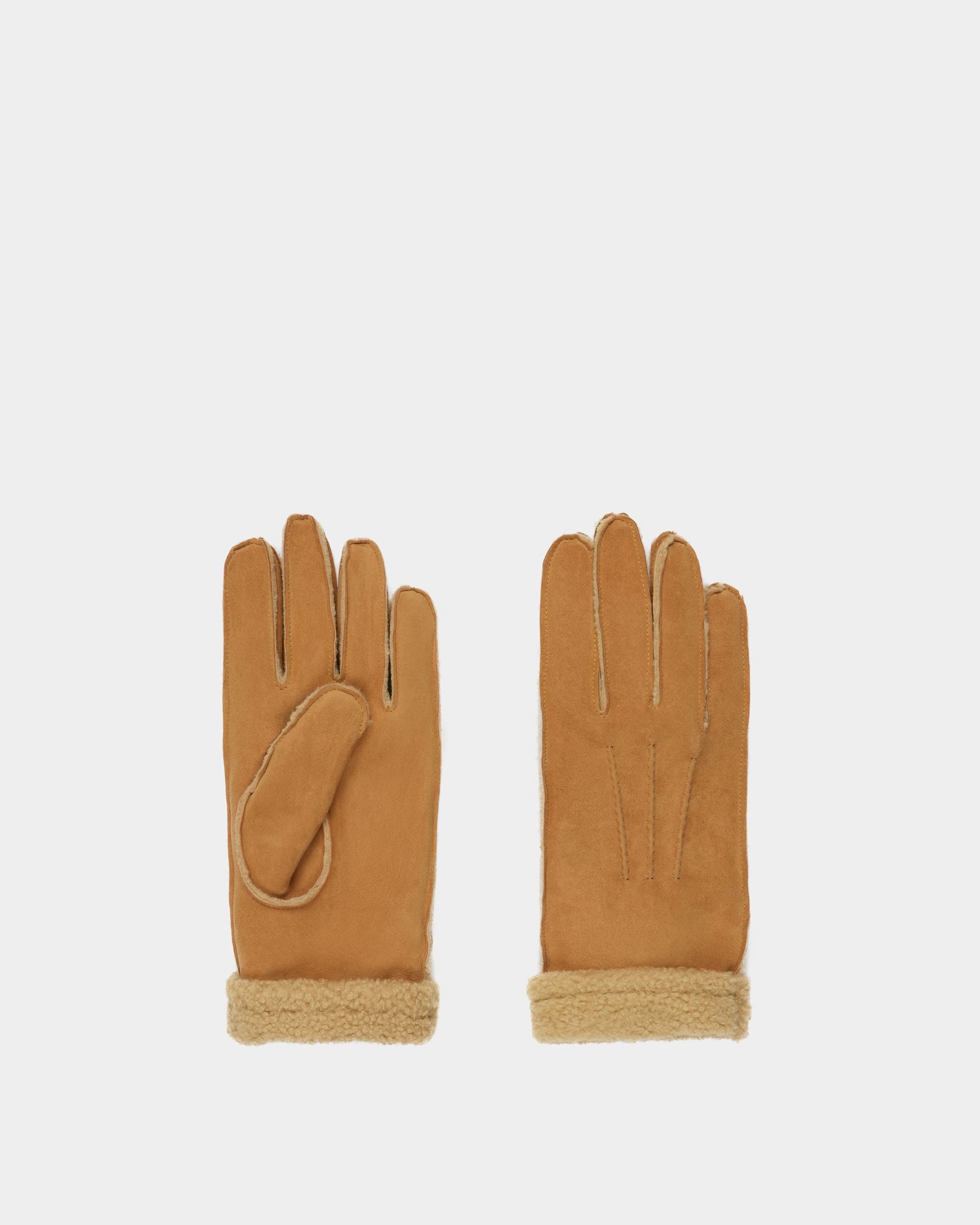 Shearling Handschuhe Aus Leder in Desert - Herren - Bally - 01