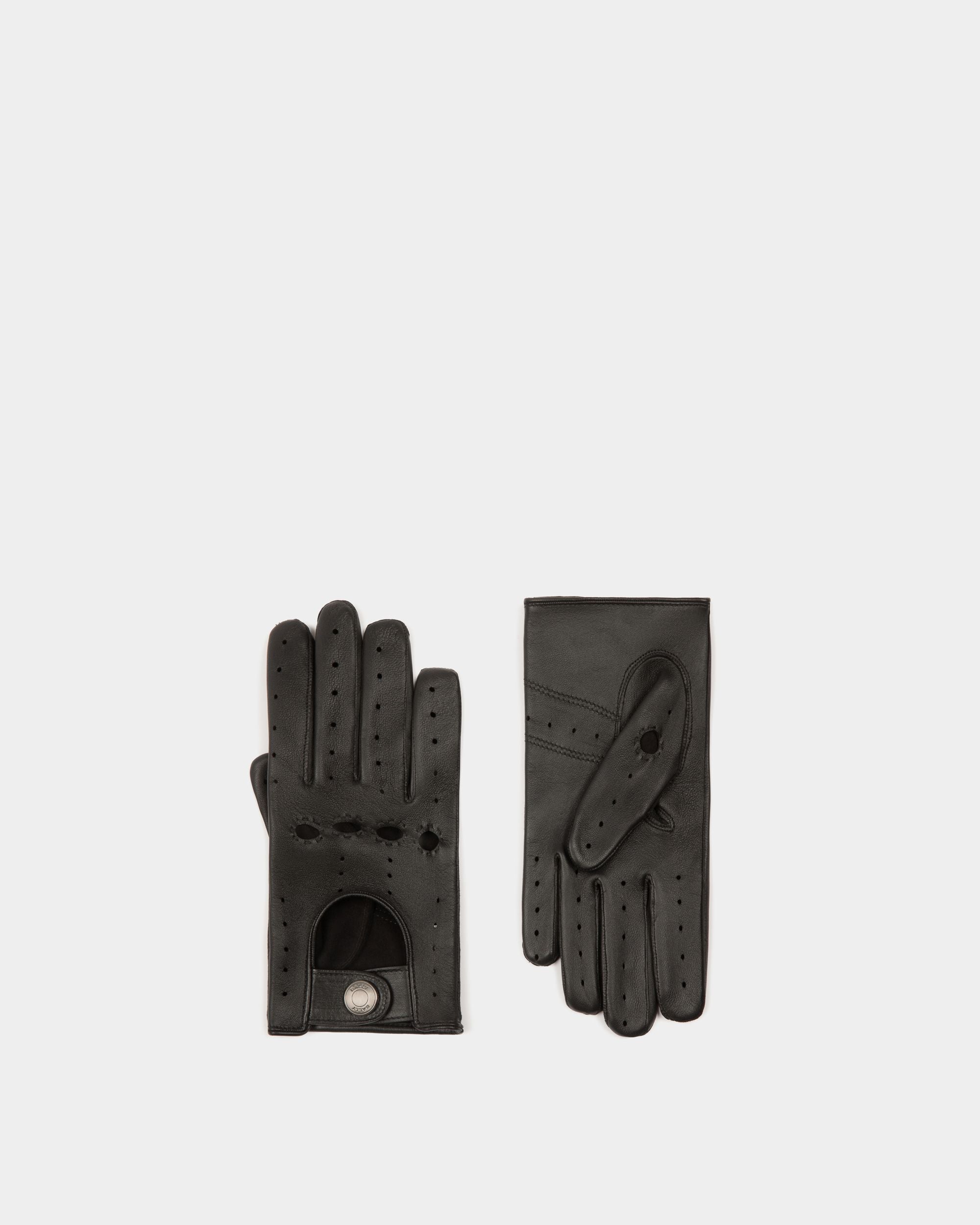 Guantes Adrien Brody Travel Collection De Piel Negra - Hombre - Bally - 01