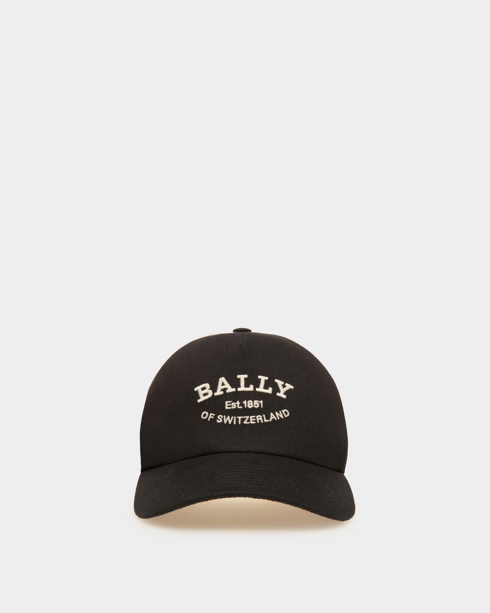 Casquette De Base-ball Avec Logo En Coton Noir - Homme - Bally - 01