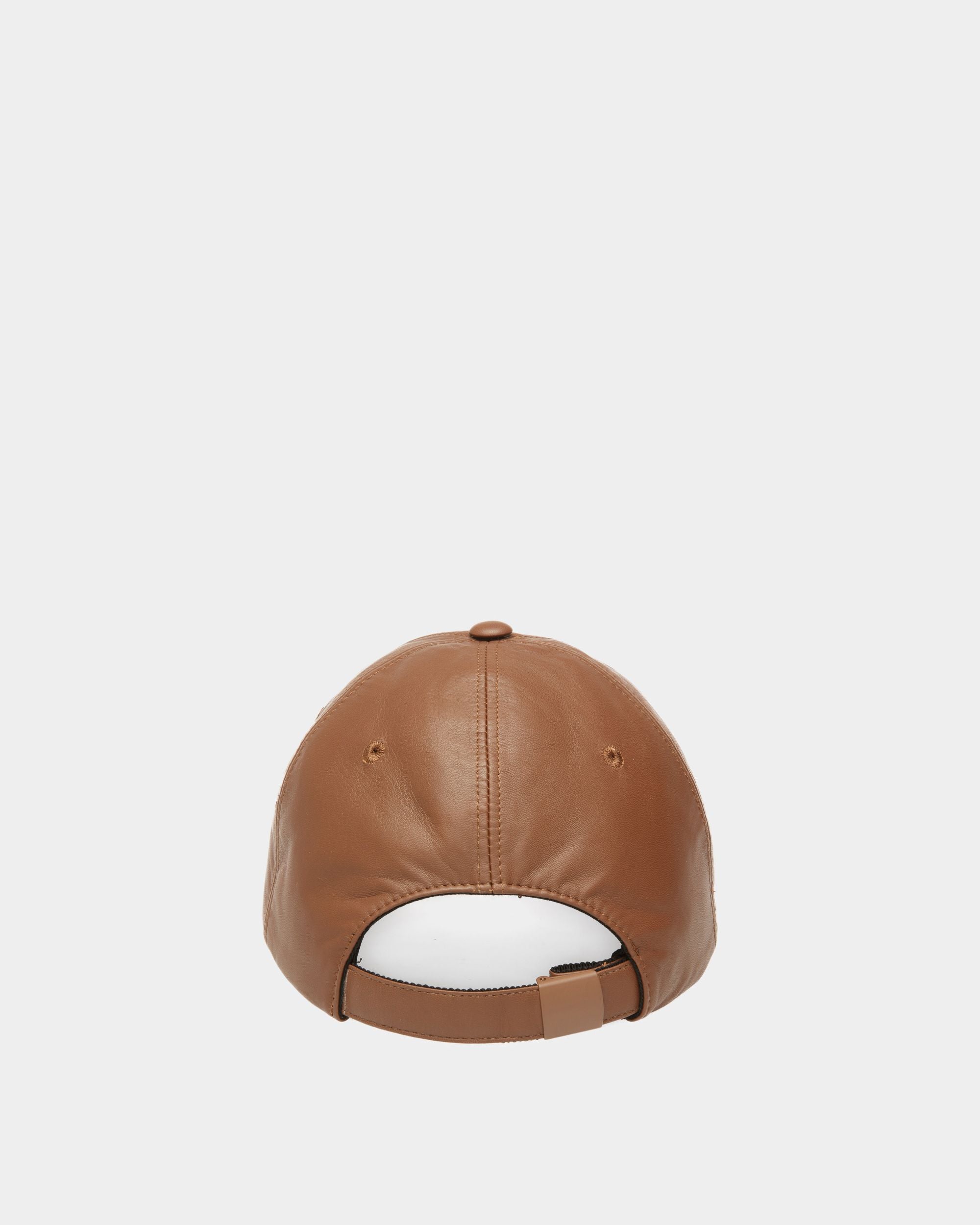 Casquette de baseball En cuir marron - Homme - Bally - 02