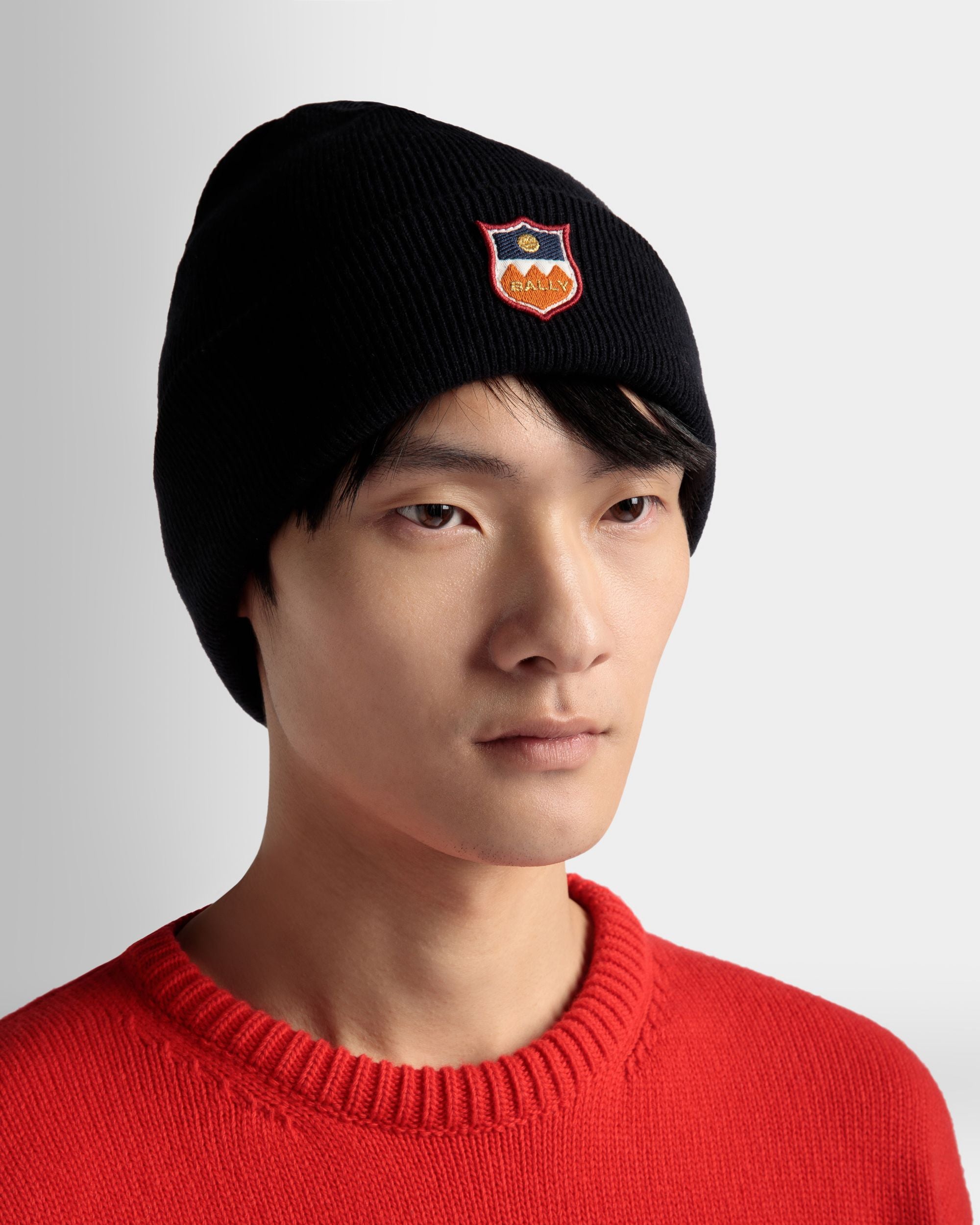 Gorro Mountain De Cachemira Azul Oscuro - Hombre - Bally - 02