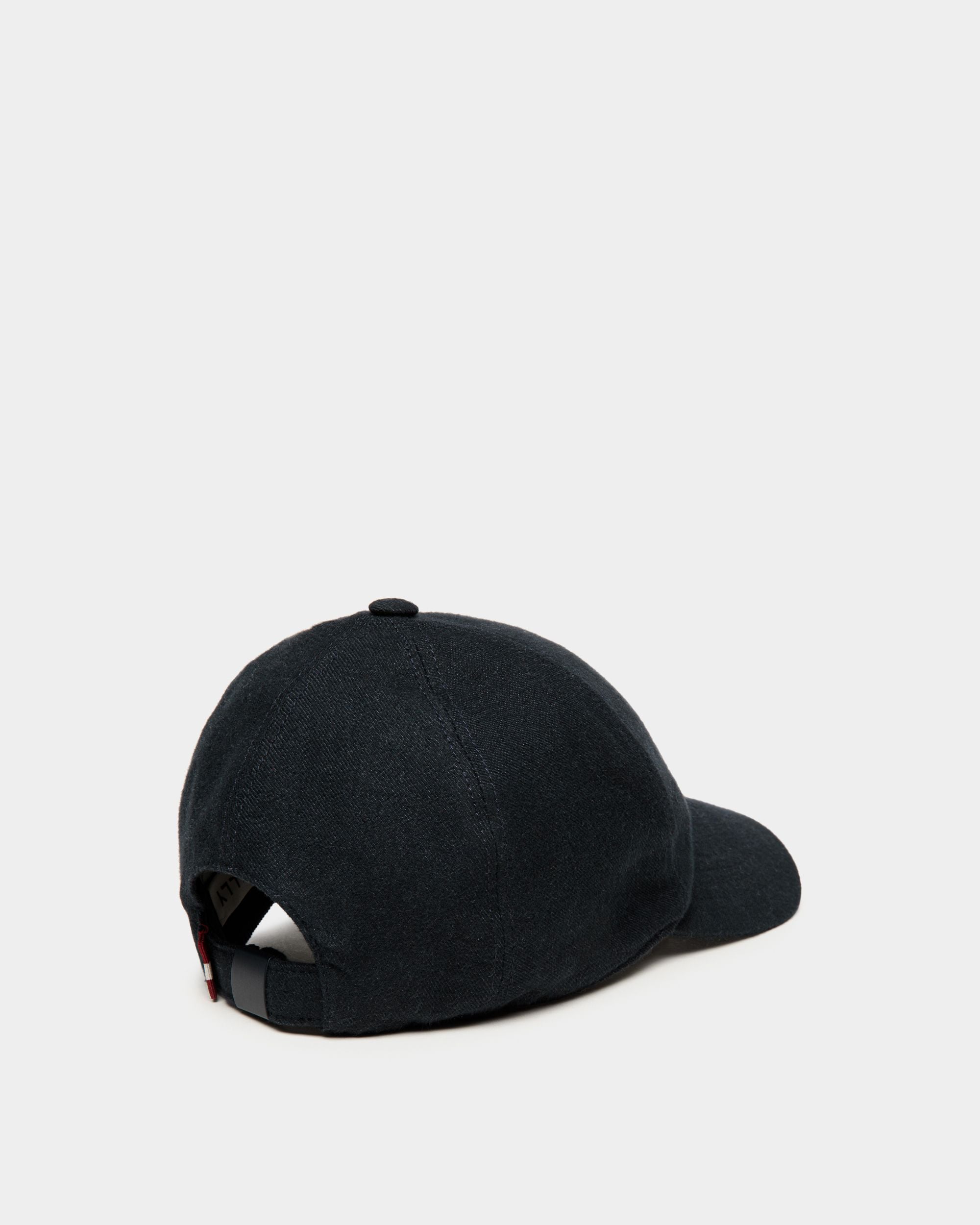 Baseball Hat With Logo In Navy Blue Cotton - Men's - Bally - 02