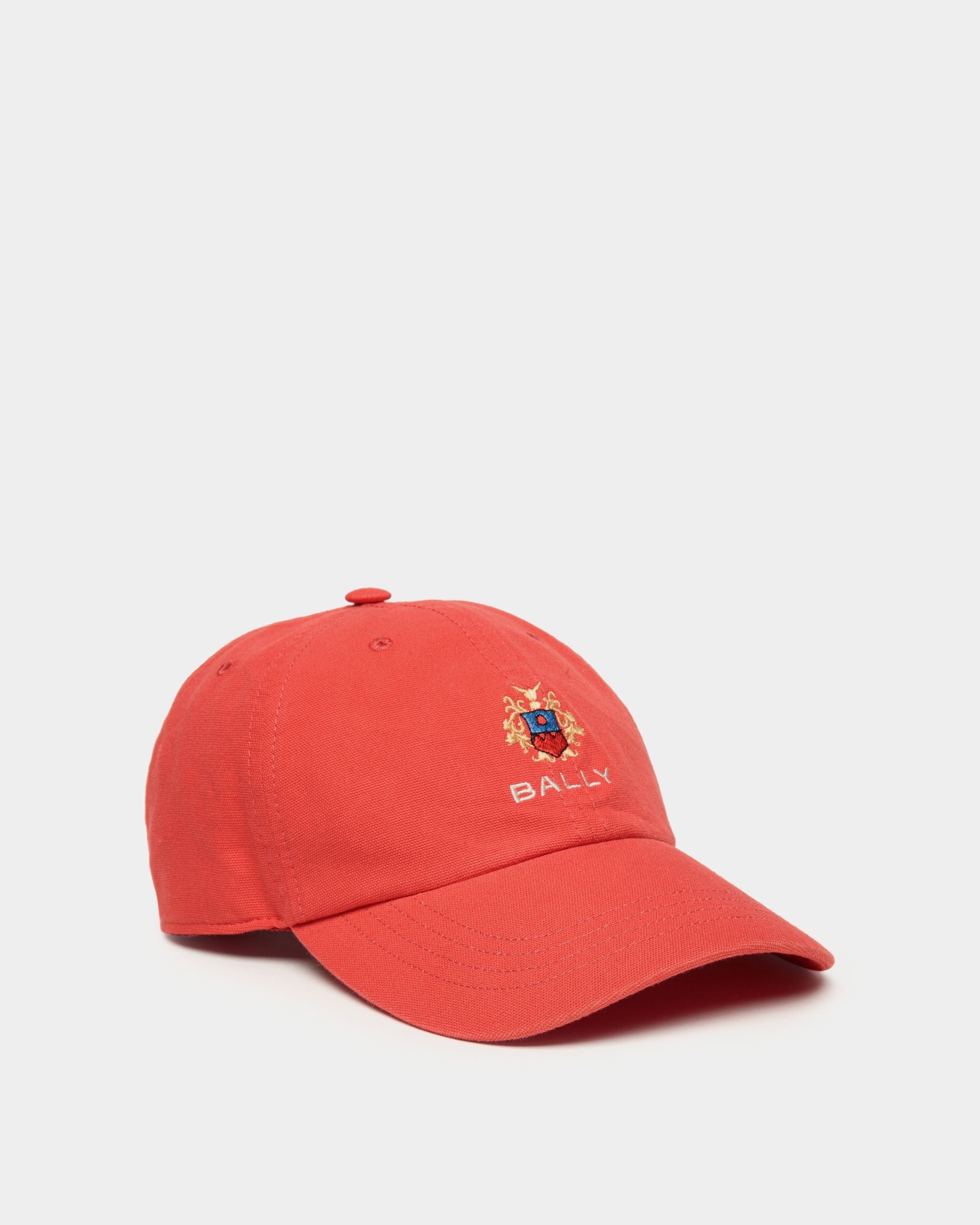 Casquette De Baseball Bally Crest Logo En Coton Candy Red - Homme - Bally - 01