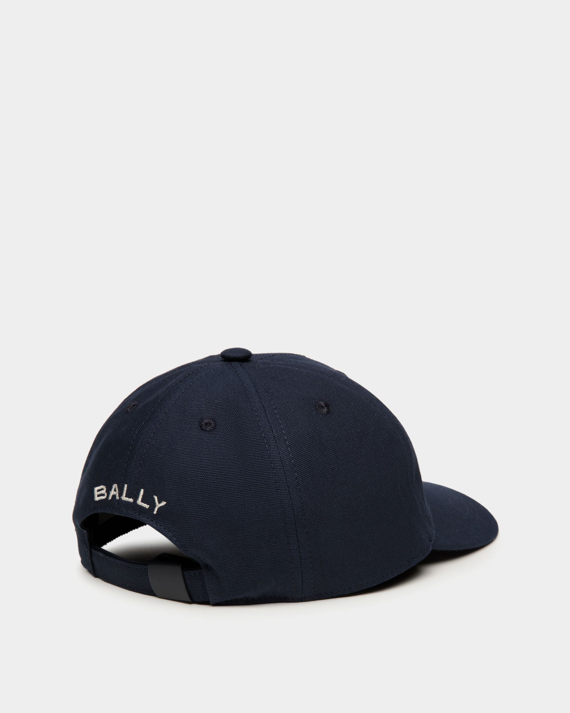 Casquette De Baseball Avec Mountain Flowers En Coton Navy Blue - Homme - Bally - 03