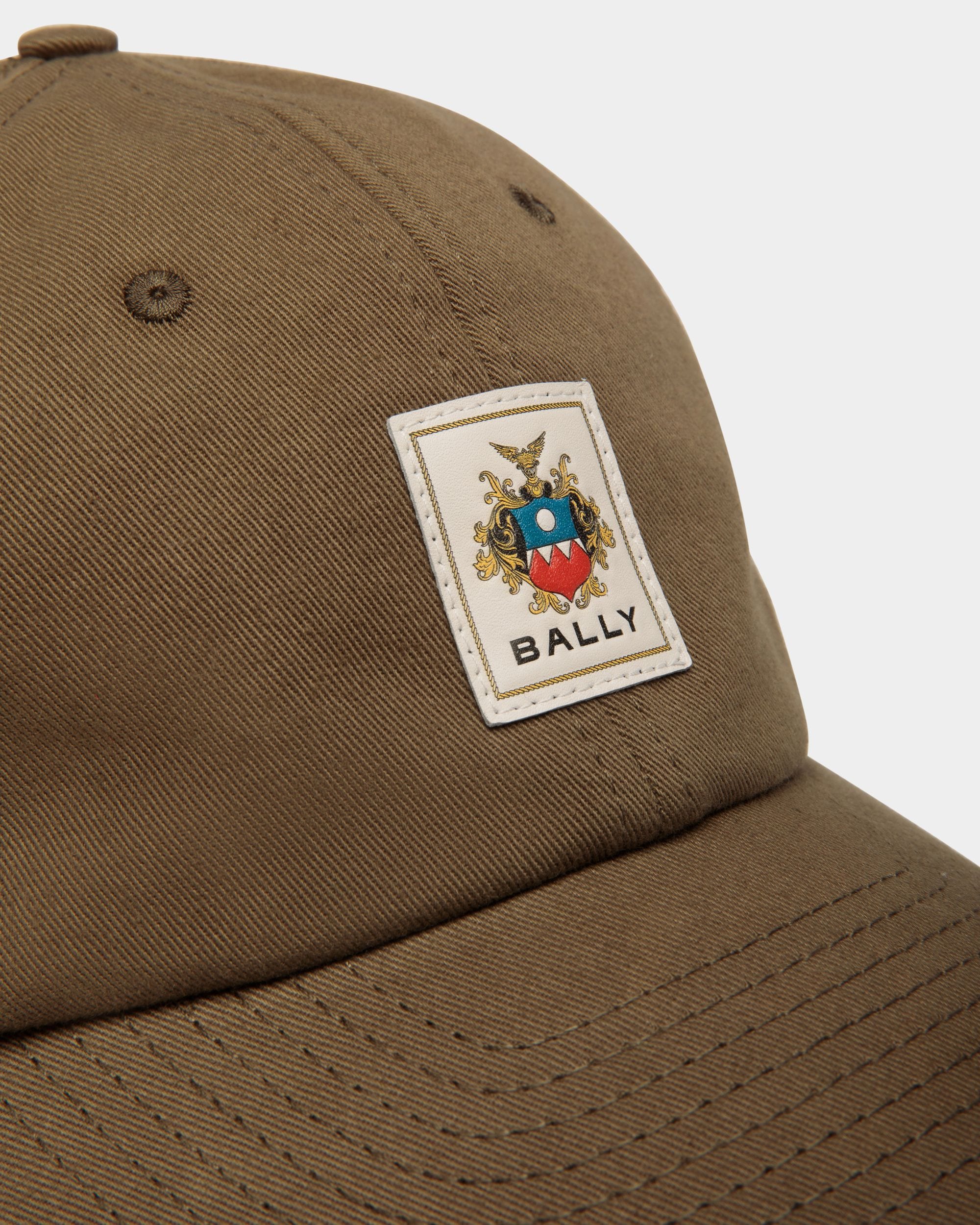 Men s Baseball Hat With Bally Crest Label In Brown Cotton Bally