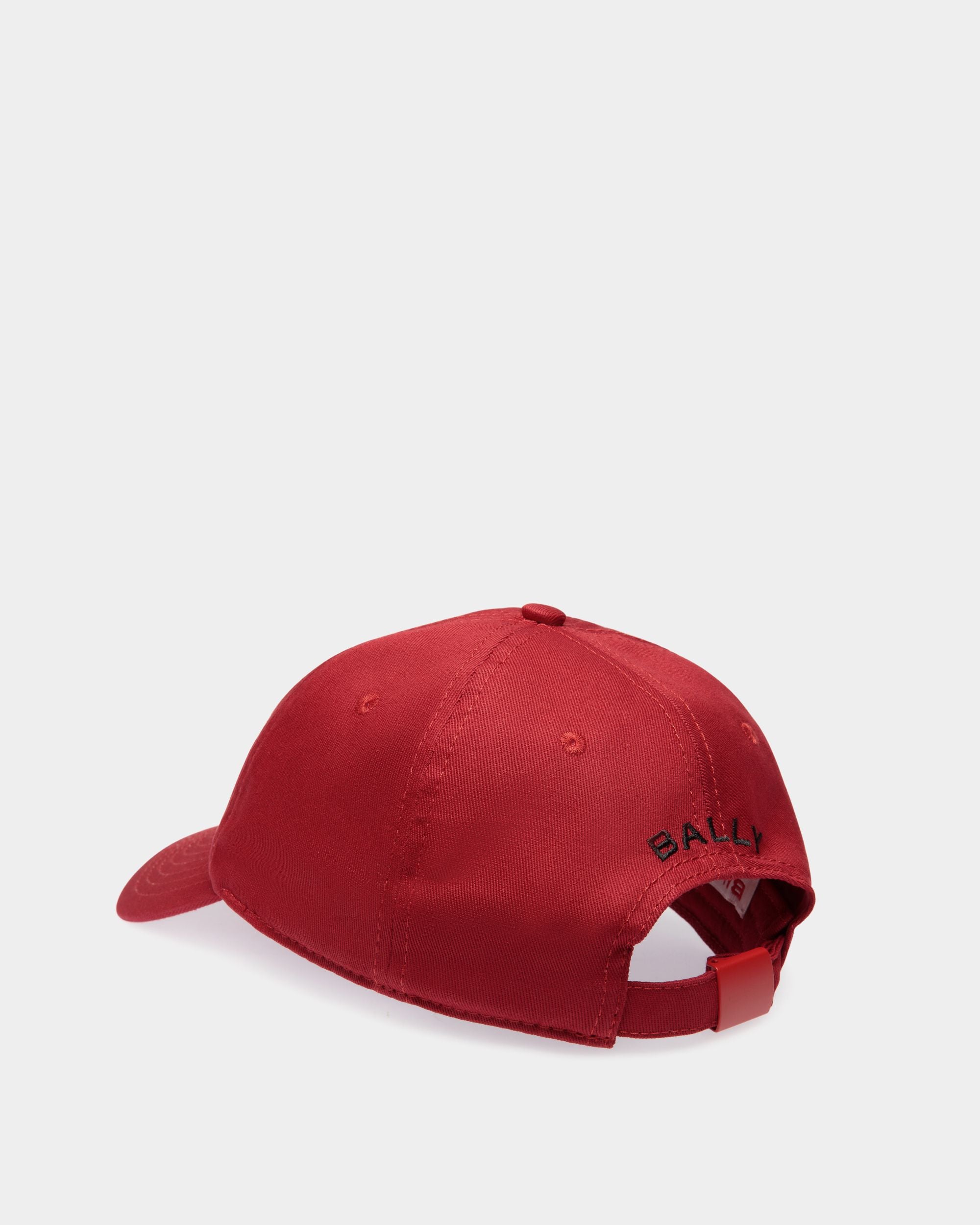 DJ Leo Mas x Bally Baseball Hat in Heritage Red Cotton with Muzak Embroidery - Men's - Bally - 03