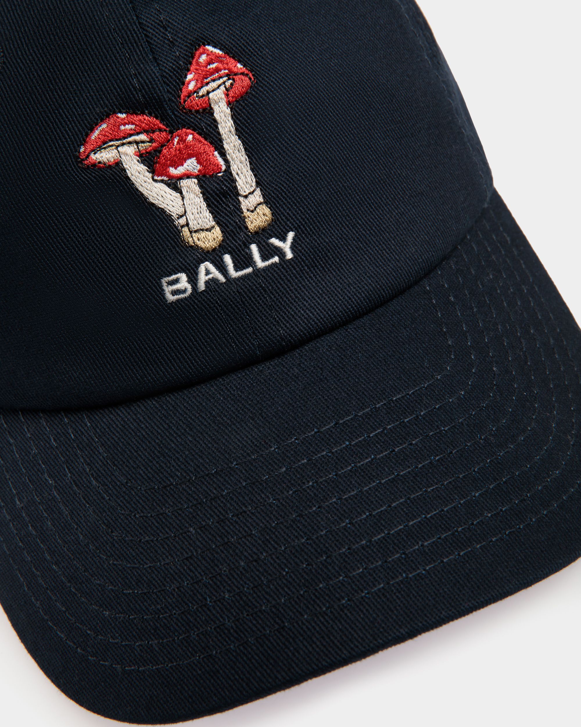 Casquette De Baseball Avec Enchanting Mushrooms En Coton Navy Blue - Homme - Bally - 04