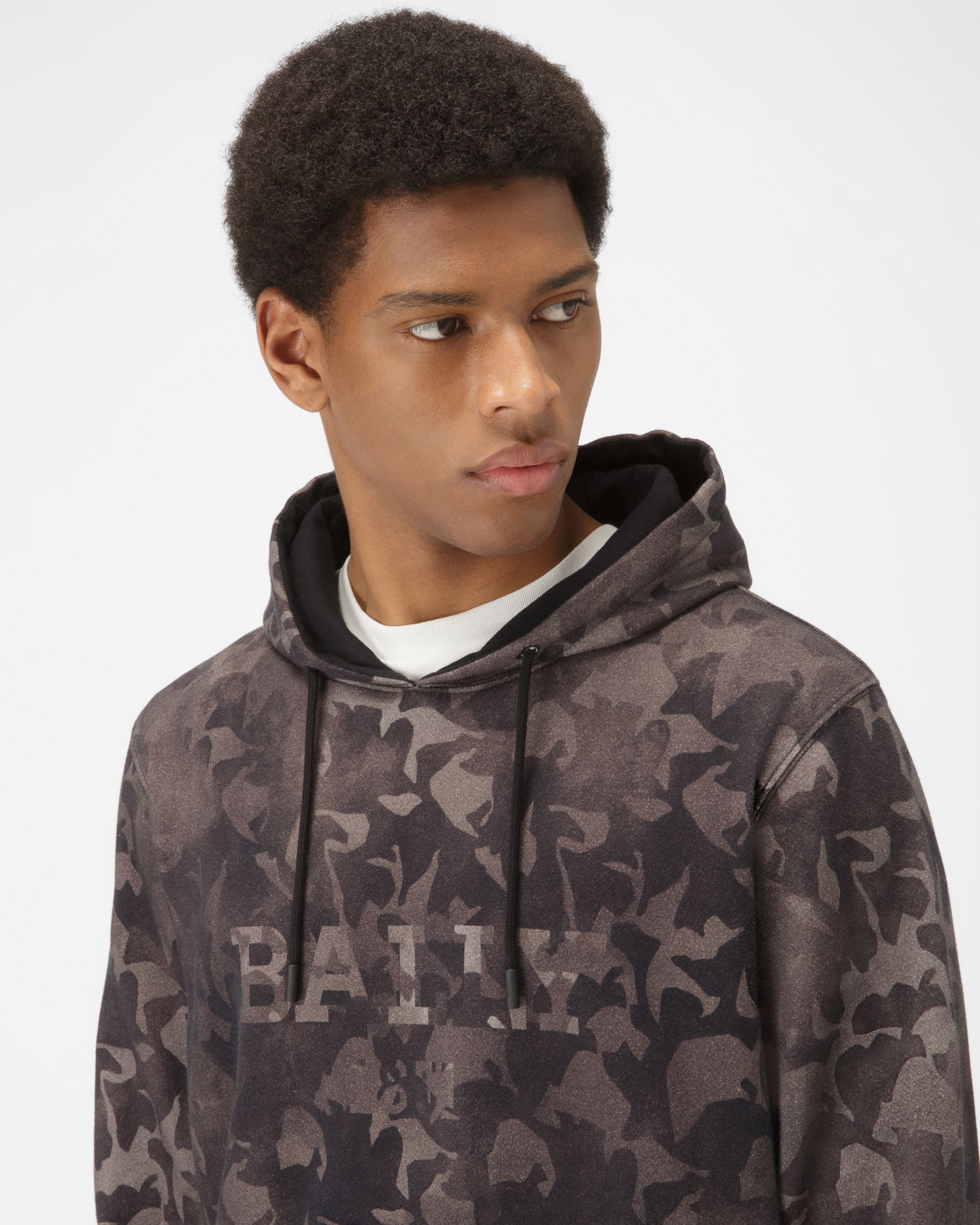 Sweat-Shirt En Coton Biologique Noir - Homme - Bally - 02
