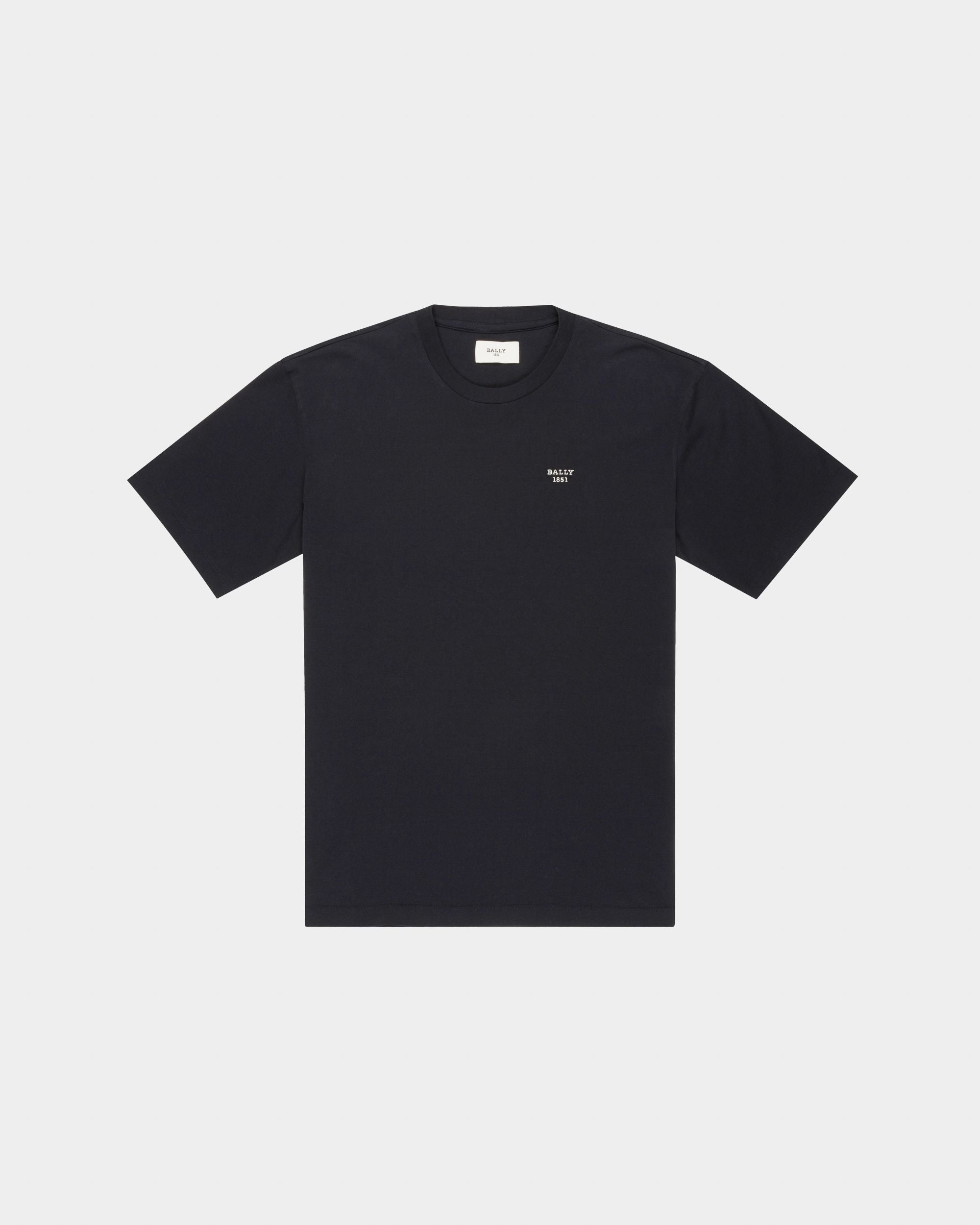 Organic Cotton T-Shirt In Navy - Men's - Bally - 04