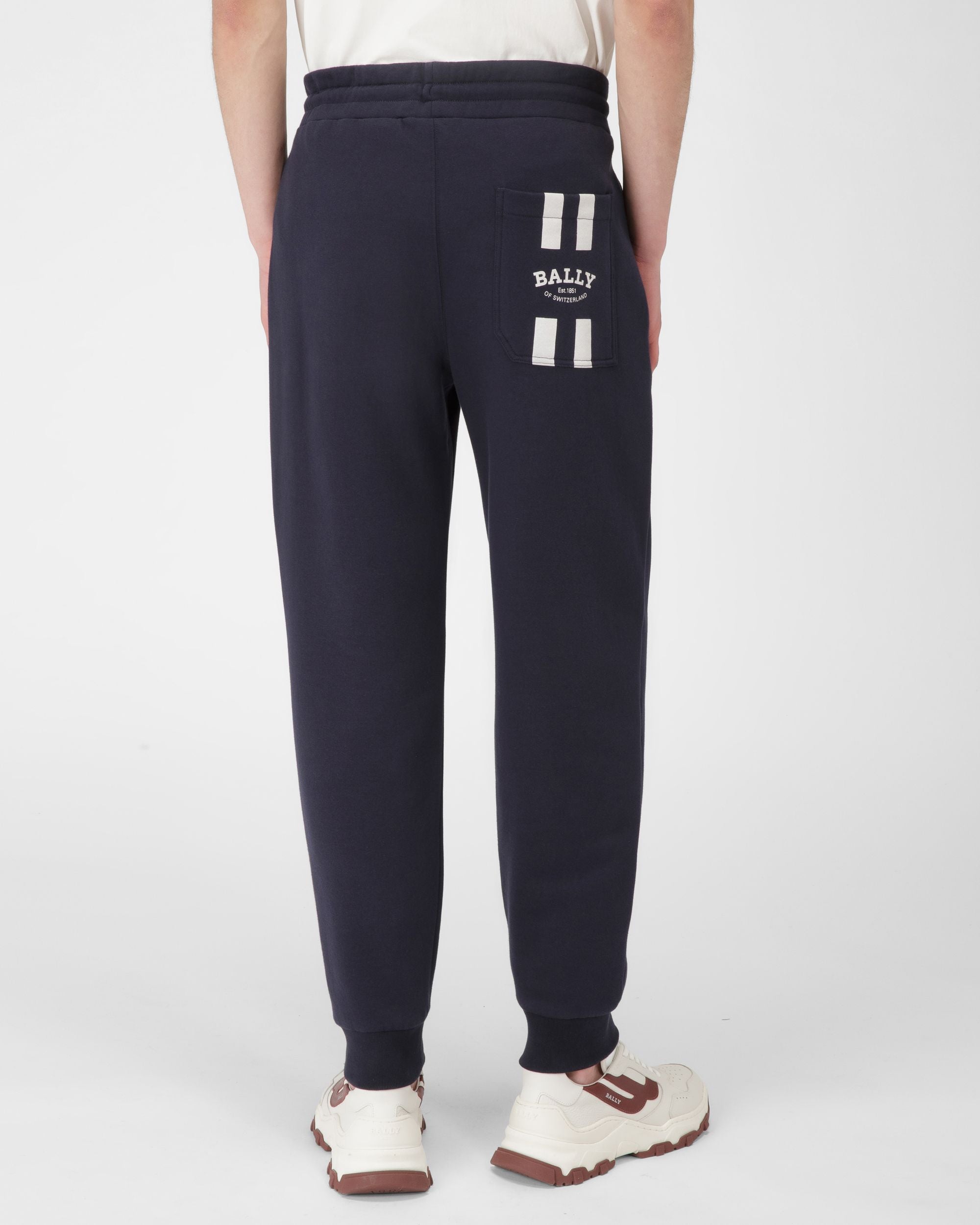 Mixed Cotton Sweapants In Navy - Men's - Bally - 03