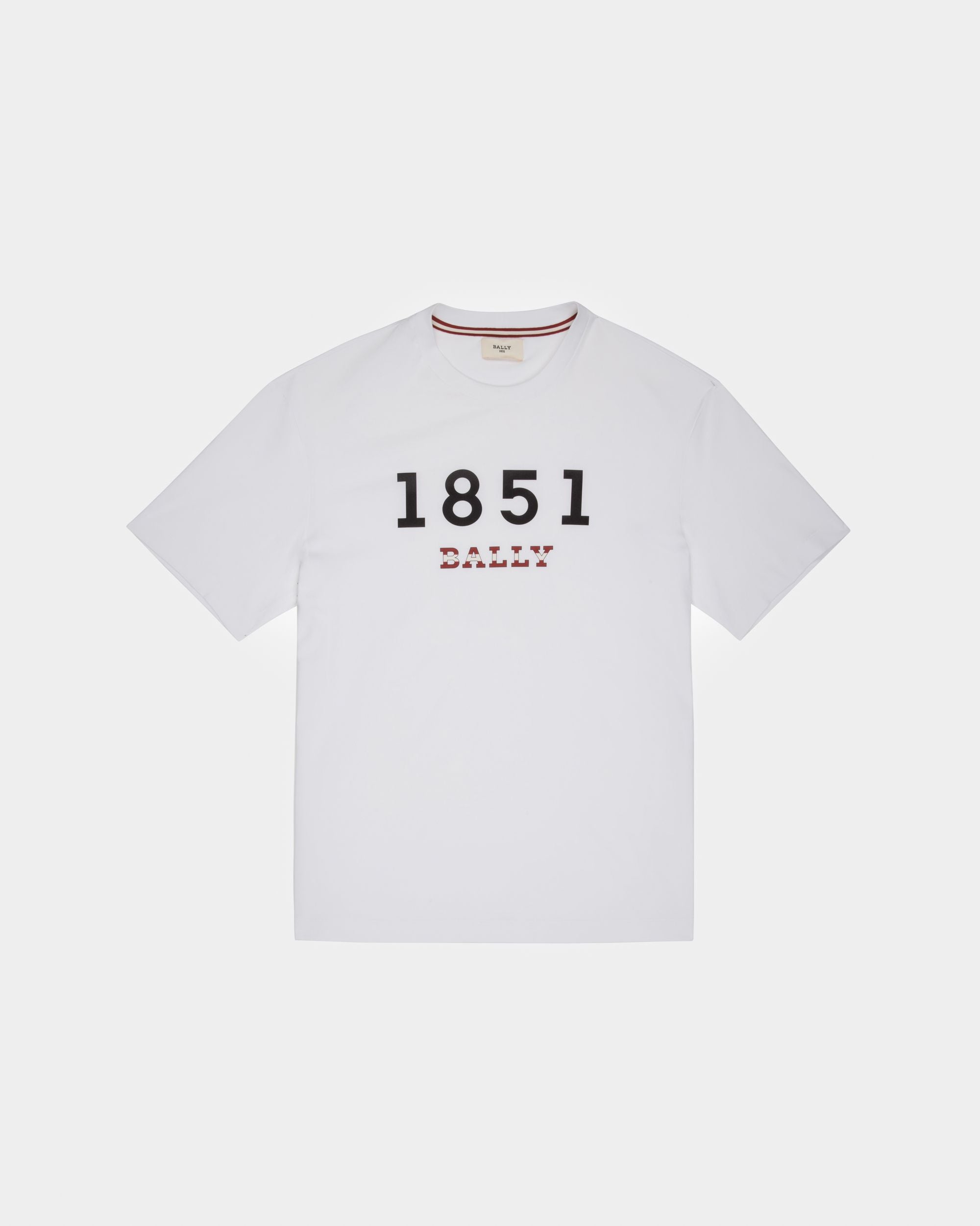 T-Shirt En Coton Blanc - Homme - Bally - 01