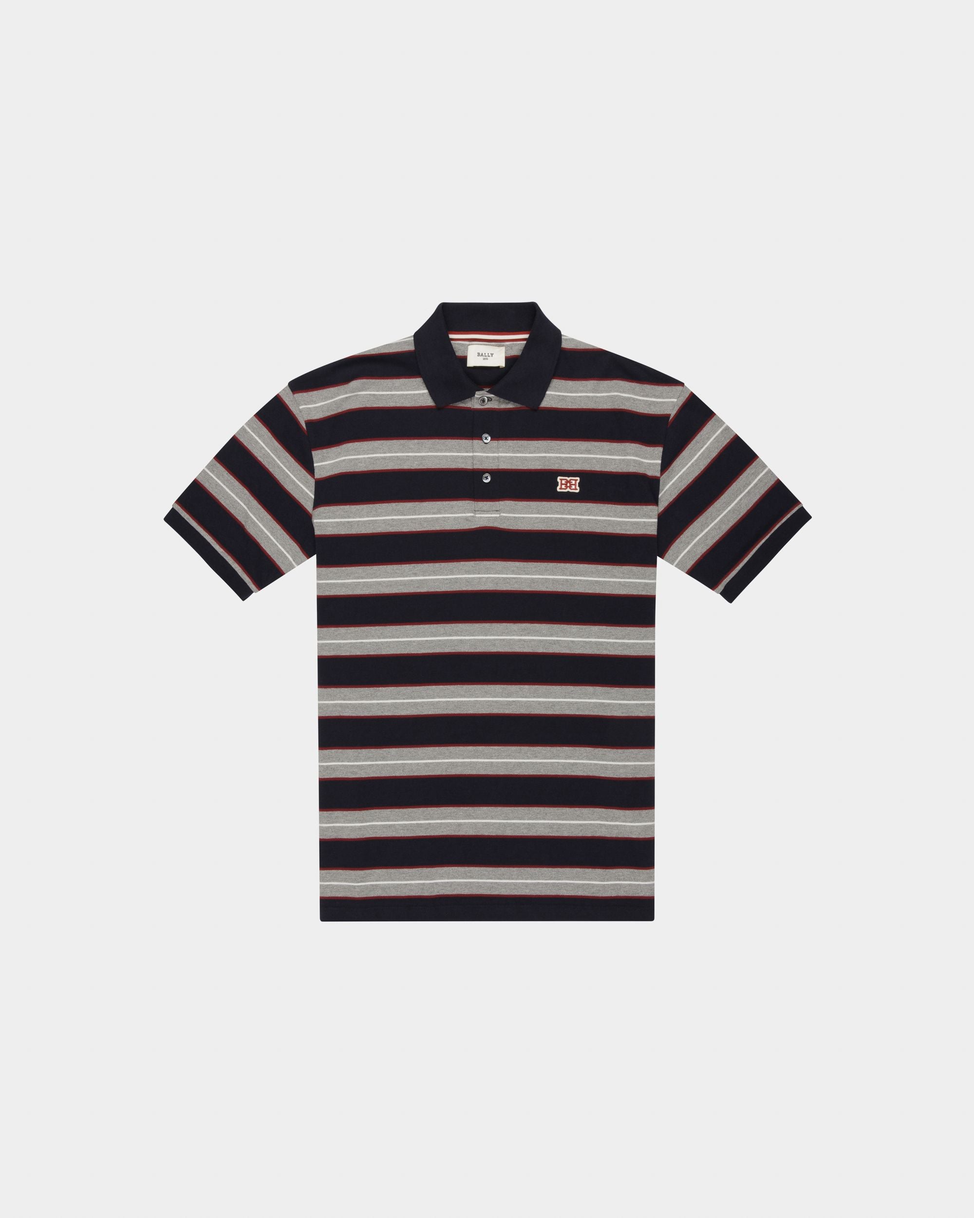 Baumwoll-Poloshirt In Marineblau - Herren - Bally - 04