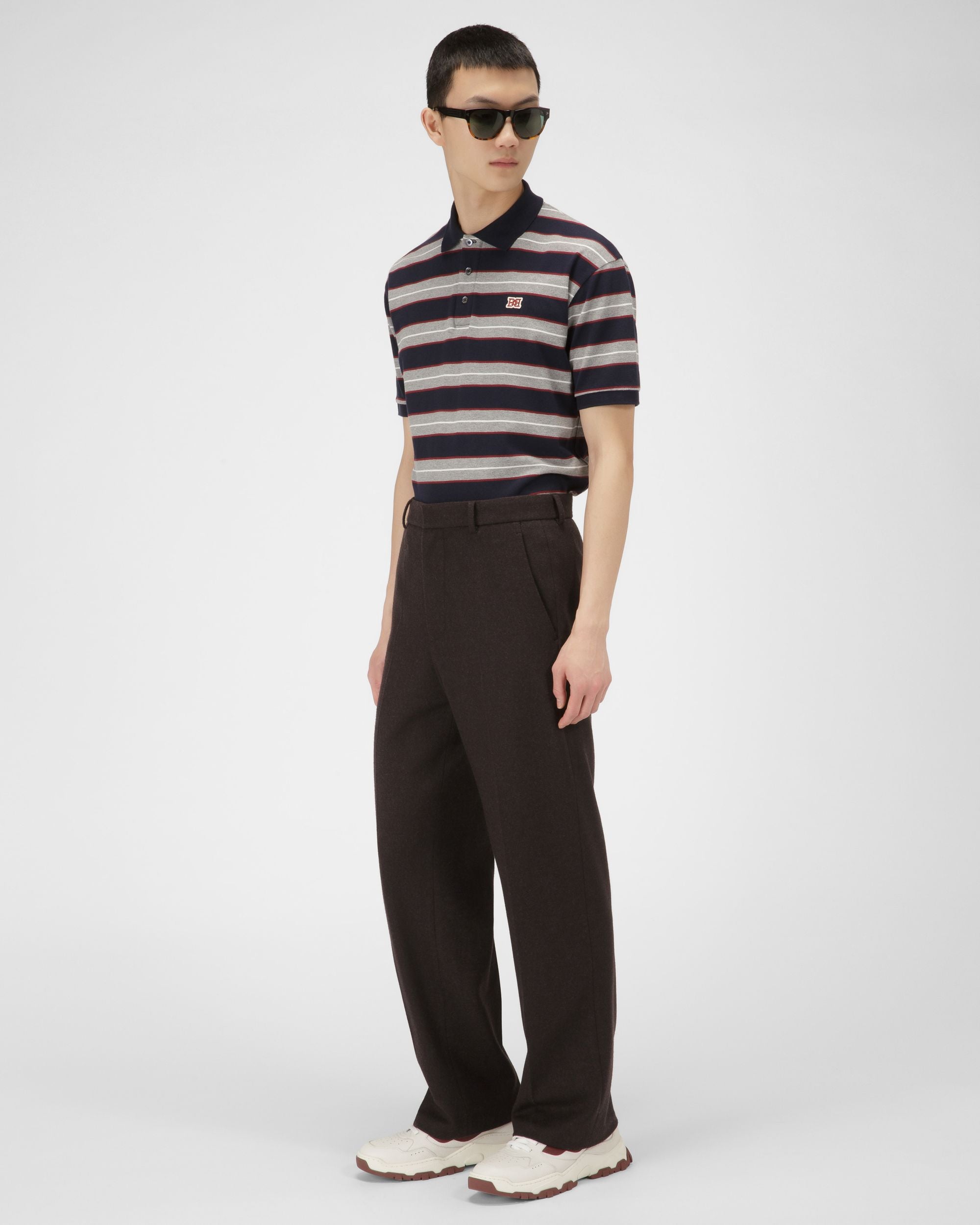 Baumwoll-Poloshirt In Marineblau - Herren - Bally - 05