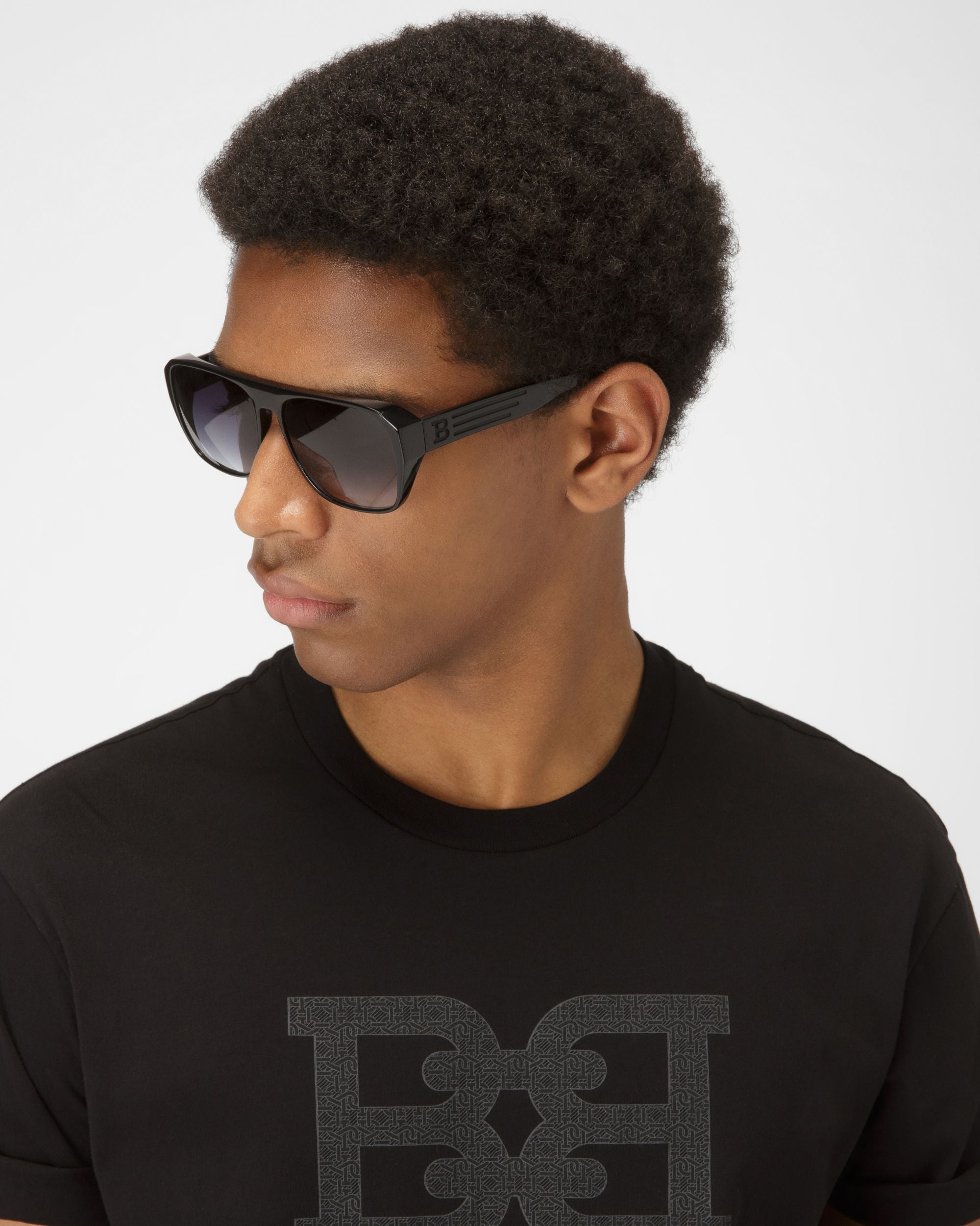 Organic Cotton T-Shirt In Black - Homme - Bally - 02