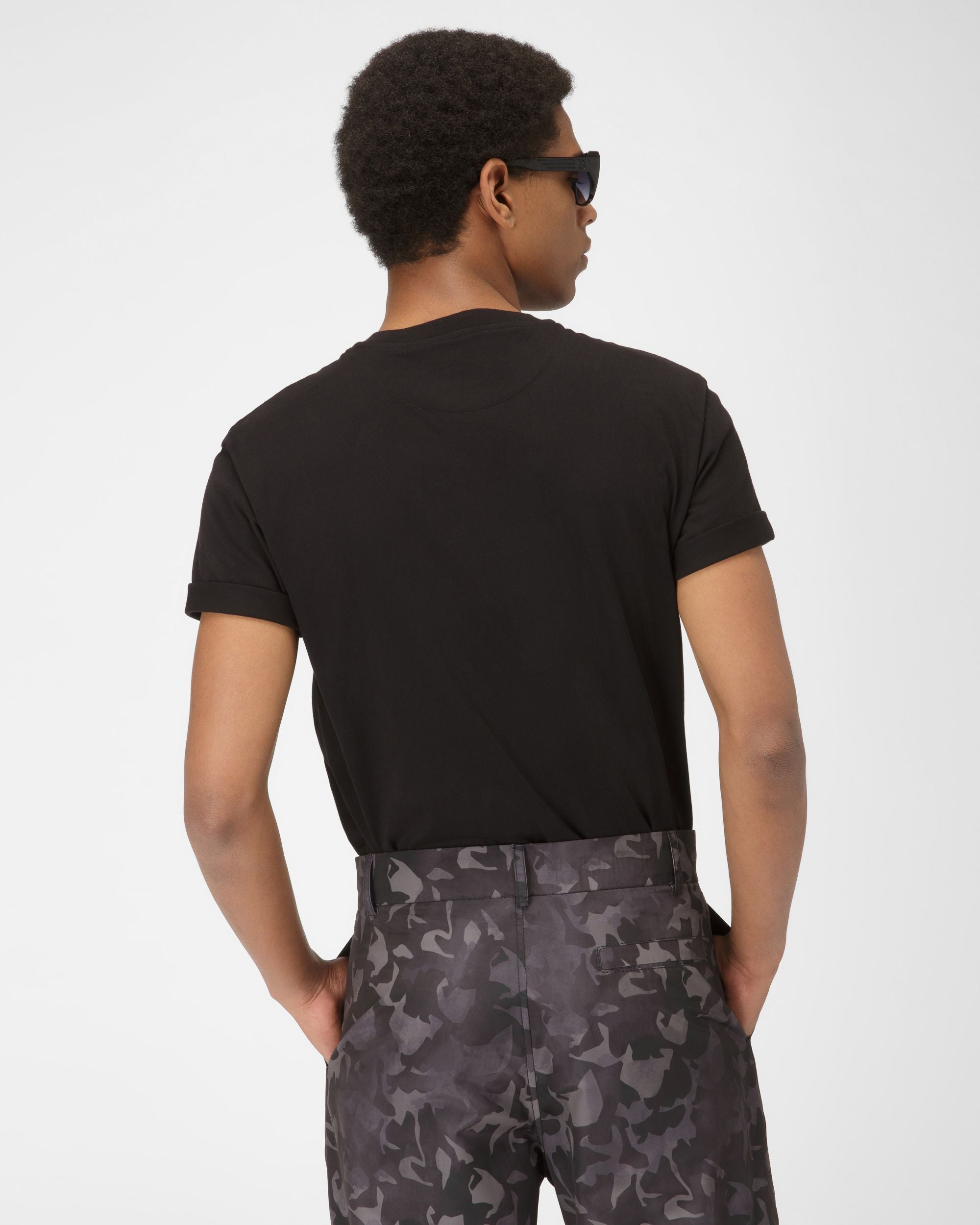 Organic Cotton T-Shirt In Black - Homme - Bally - 03