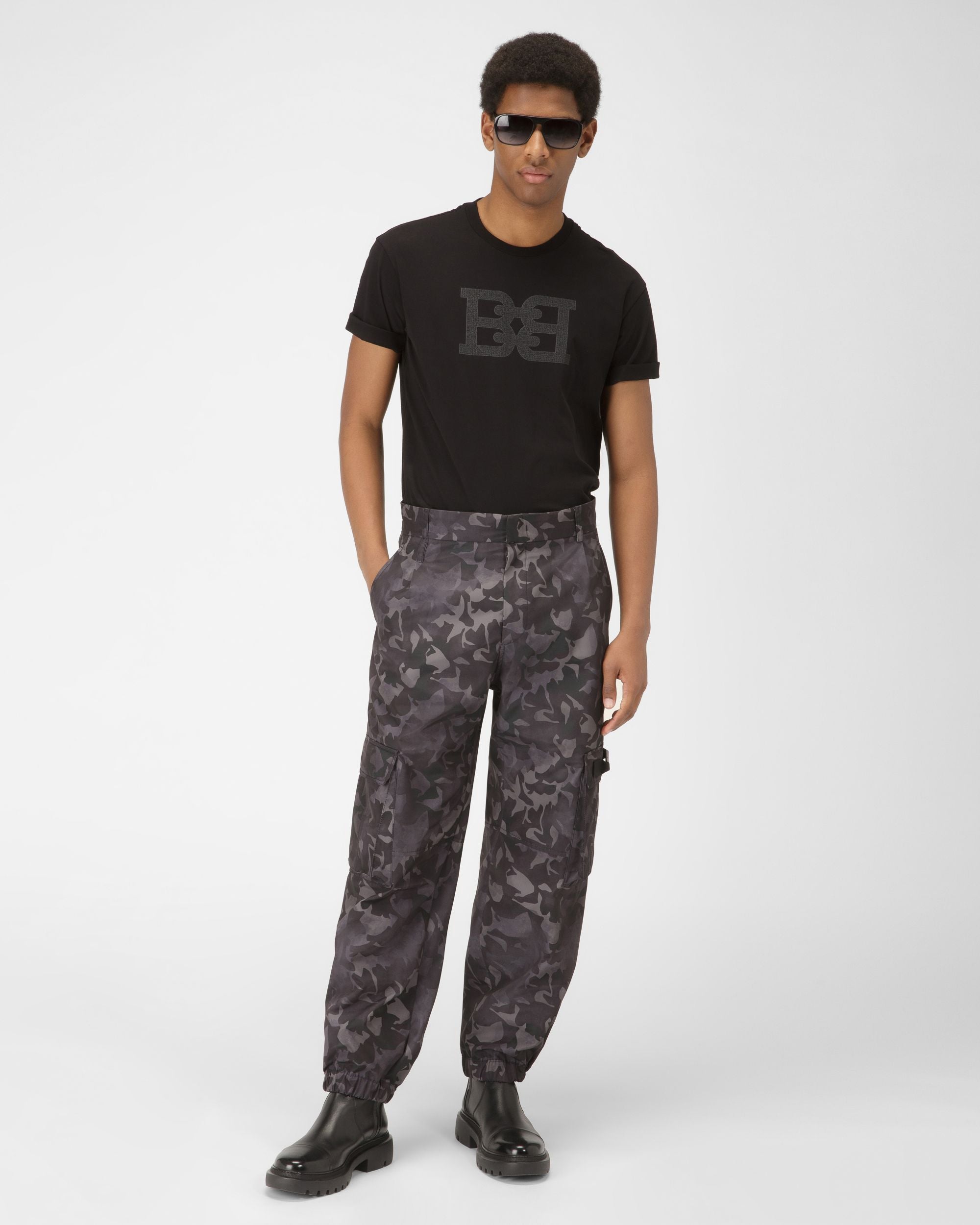 Organic Cotton T-Shirt In Black - Homme - Bally - 05