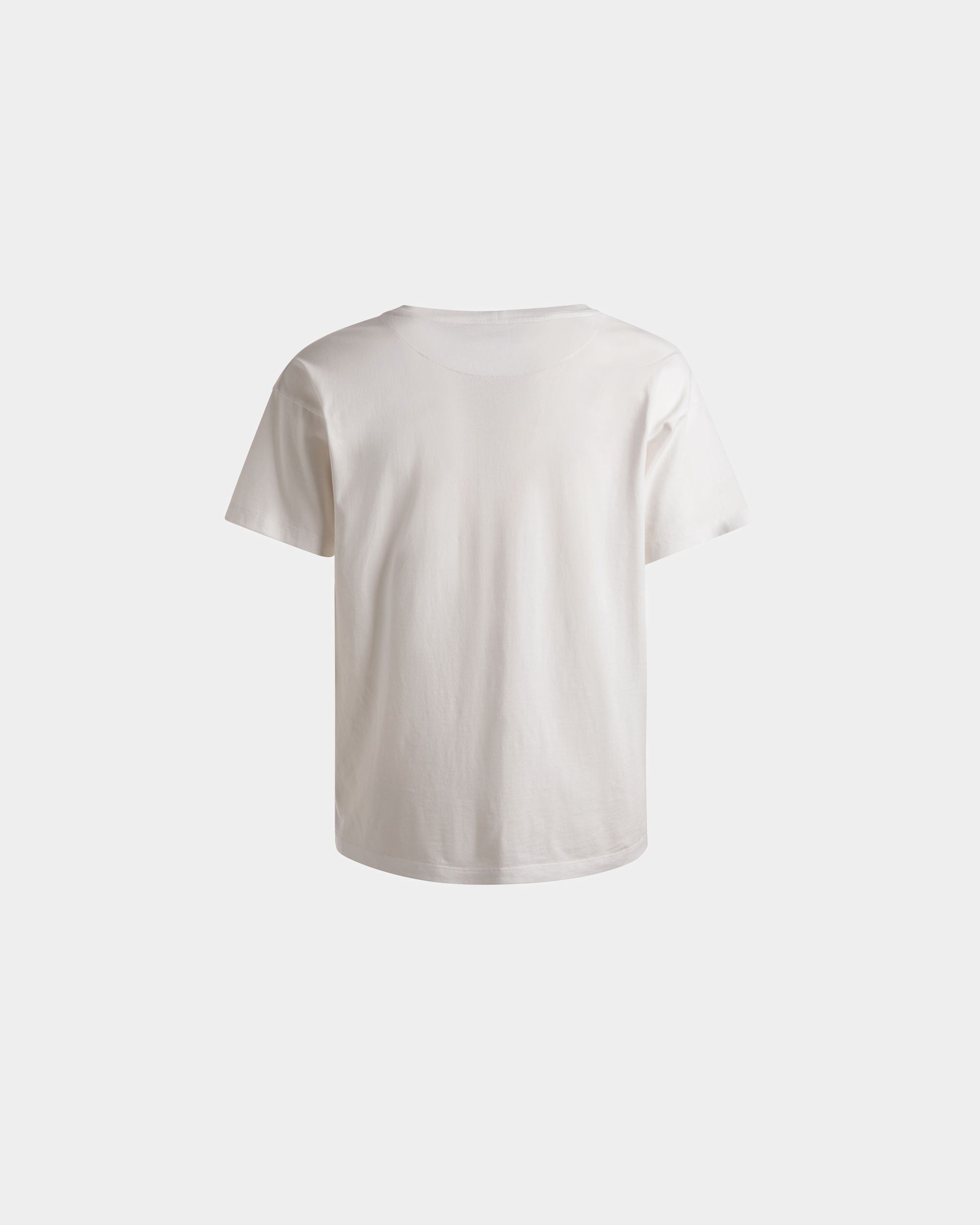 Train Print T-Shirt In White Cotton - Men's - Bally - 07