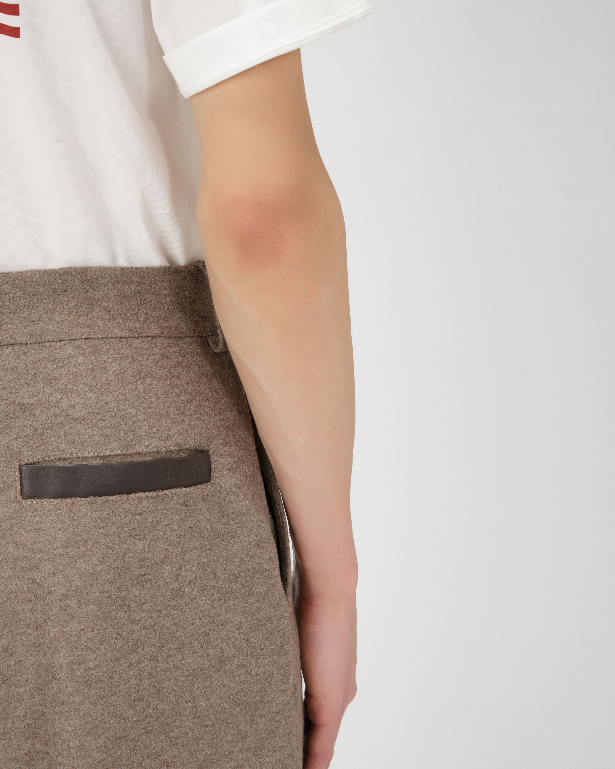 Pantalon En Laine Mélangée Taupe - Homme - Bally - 02