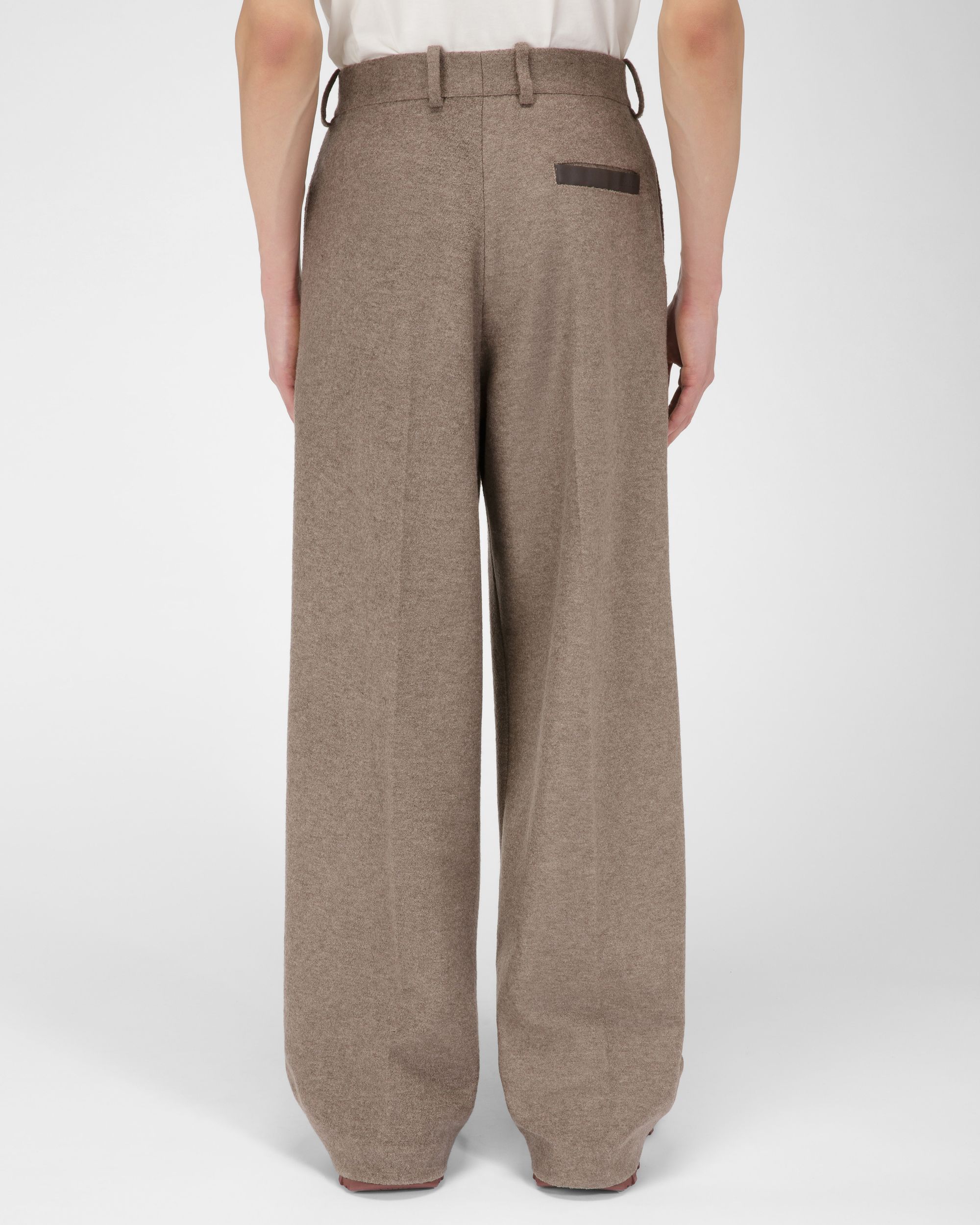 Pantalon En Laine Mélangée Taupe - Homme - Bally - 03