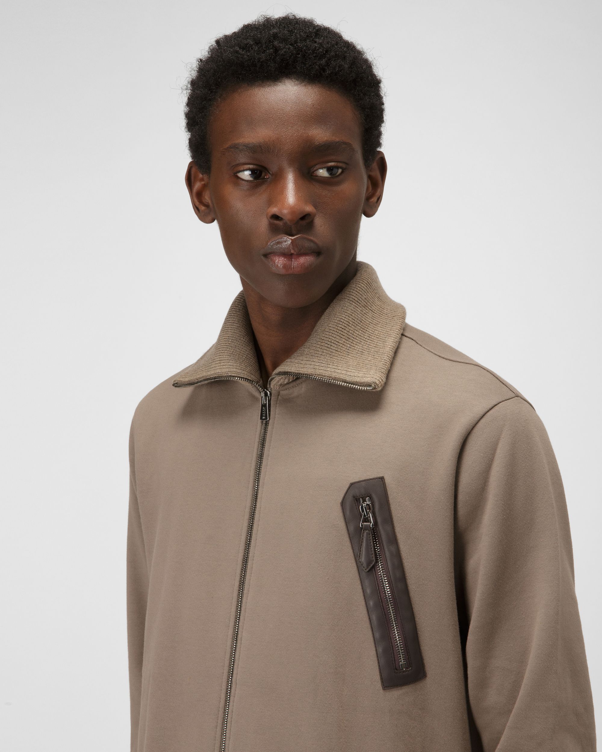 Sweatshirt Aus Taupefarbenem Bio-Baumwoll-Mischgewebe - Herren - Bally - 02