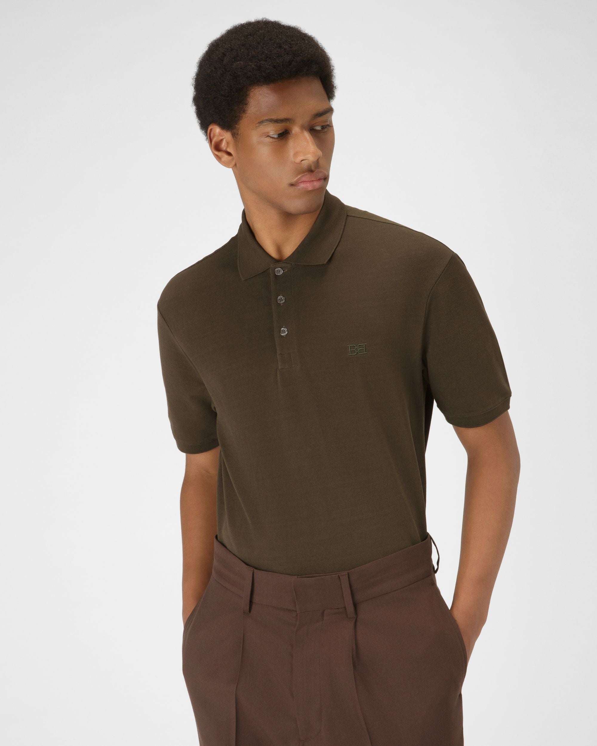 Polohemd Aus Militärgrüner Baumwolle - Herren - Bally - 01