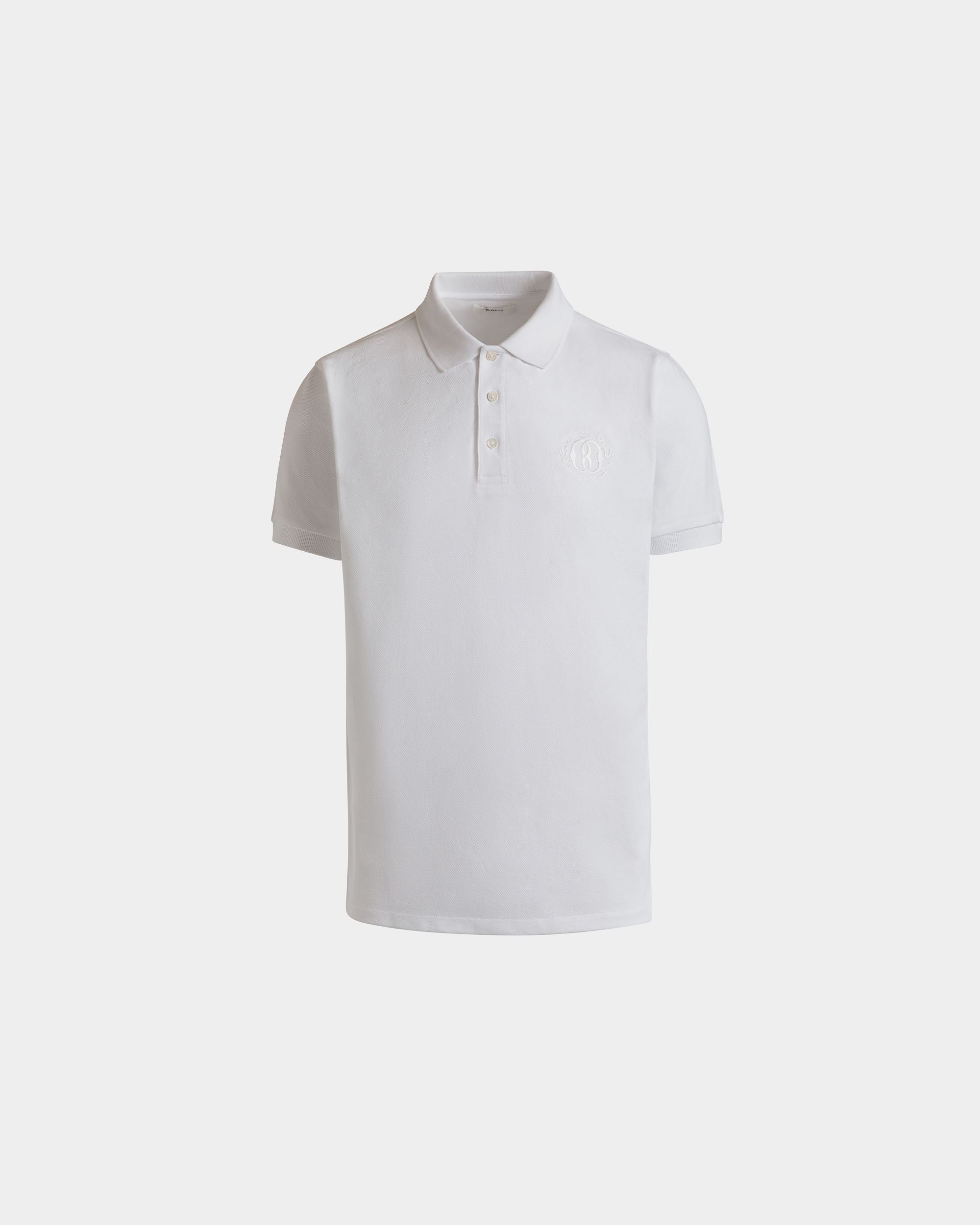 Polo Shirt In White Cotton - Men's - Bally - 01