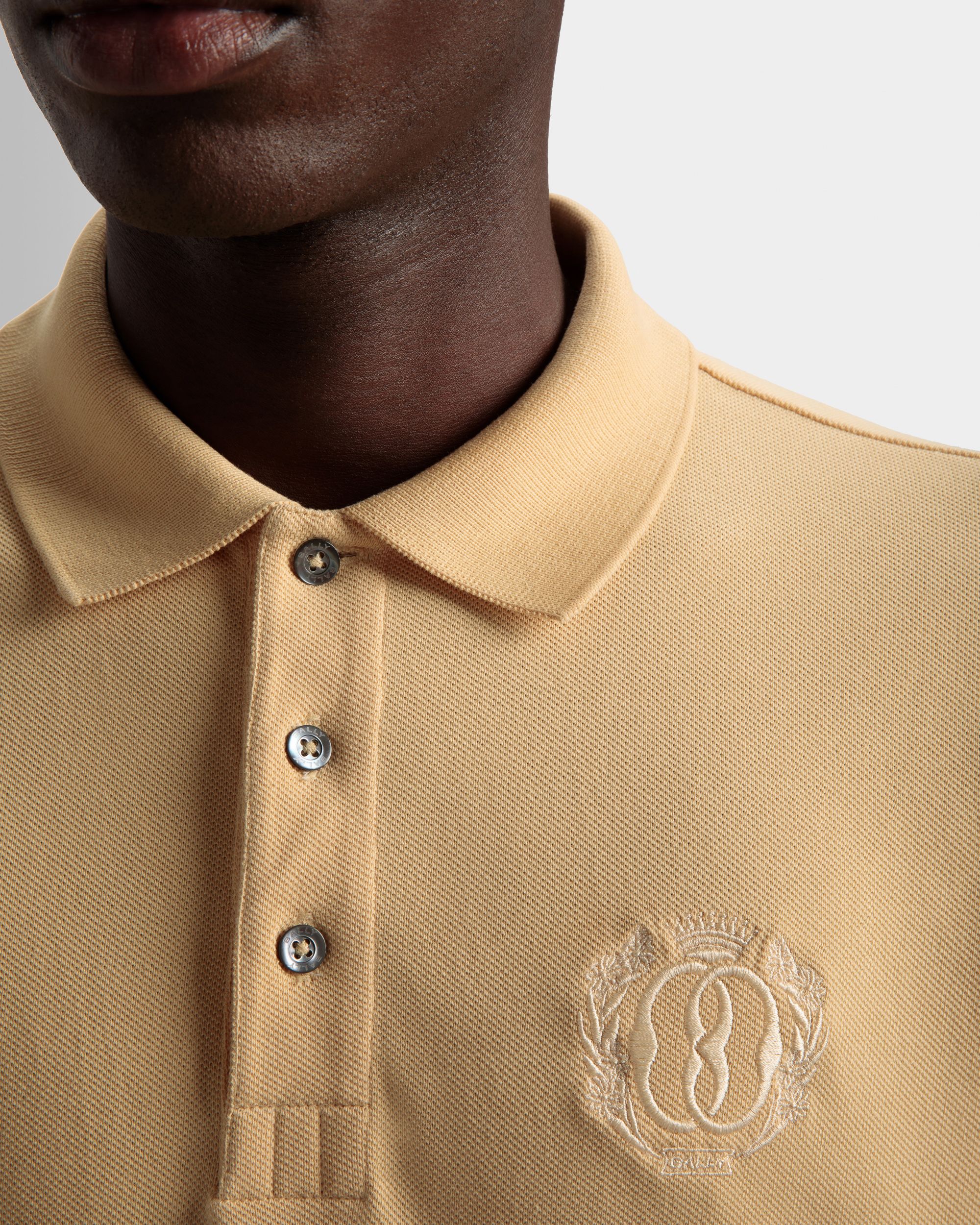Polo Emblem De Algodón Color Crema - Hombre - Bally - 04