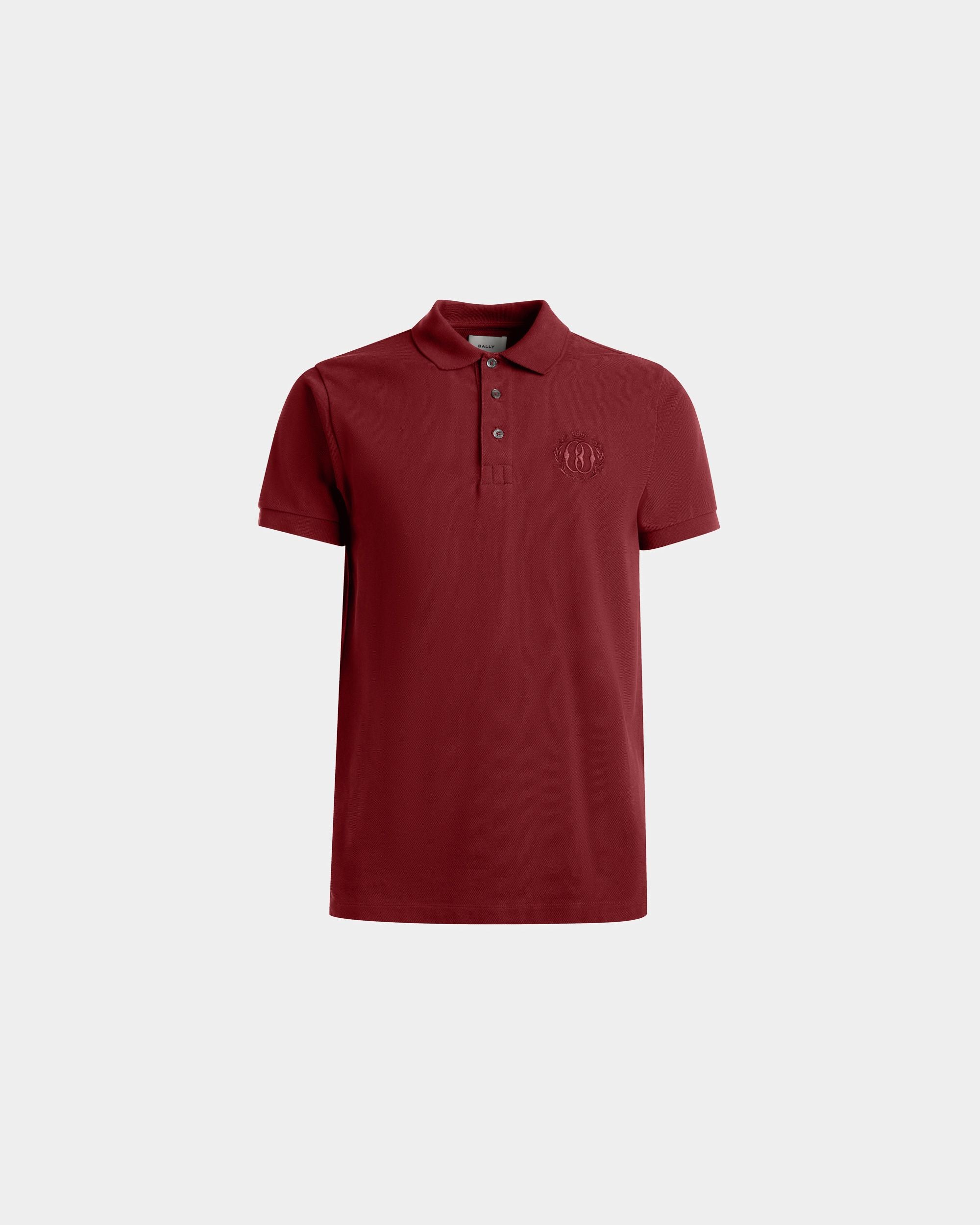 Emblem Poloshirt Aus Bordeauxroter Baumwolle - Herren - Bally - 01