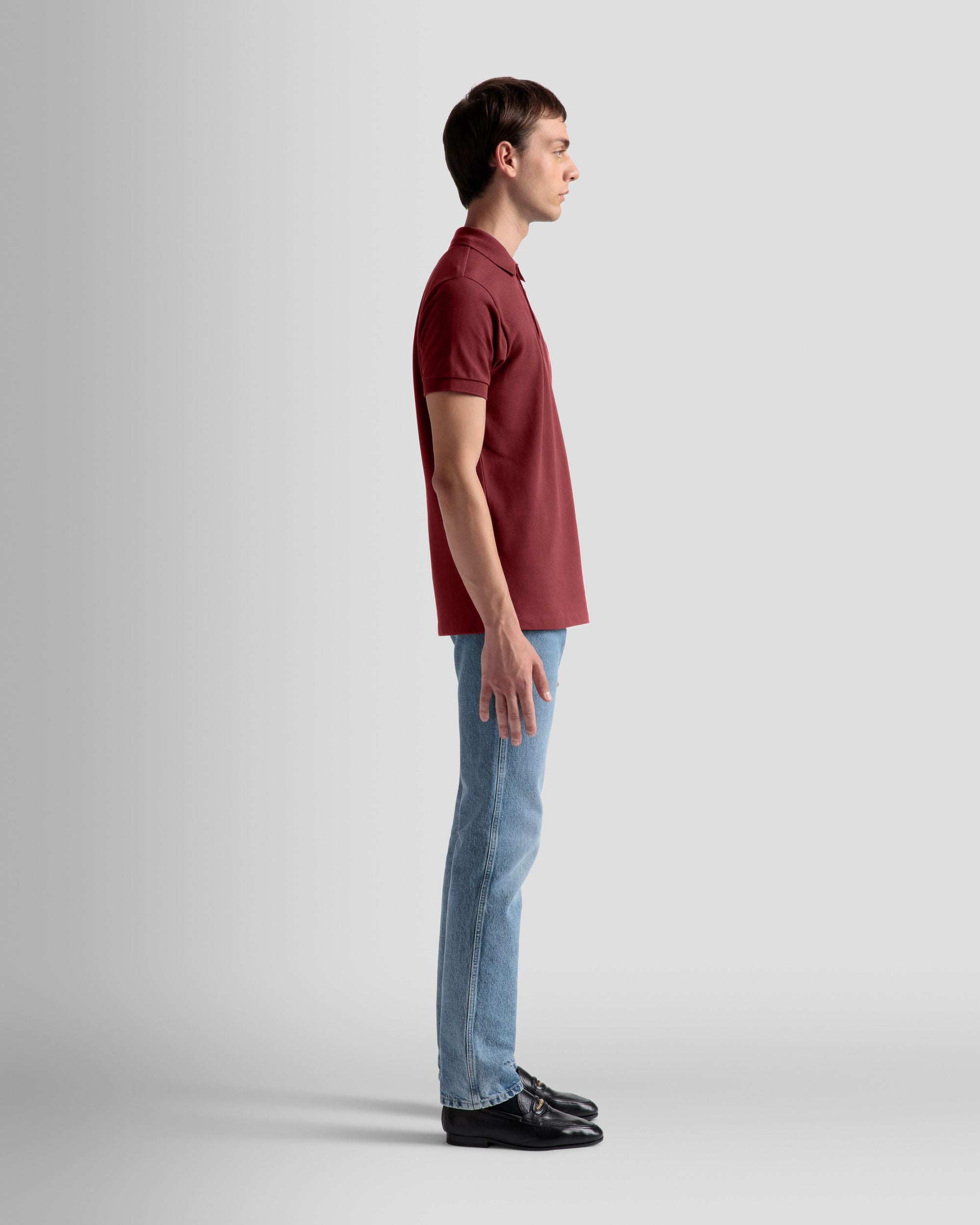 Emblem Poloshirt Aus Bordeauxroter Baumwolle - Herren - Bally - 05